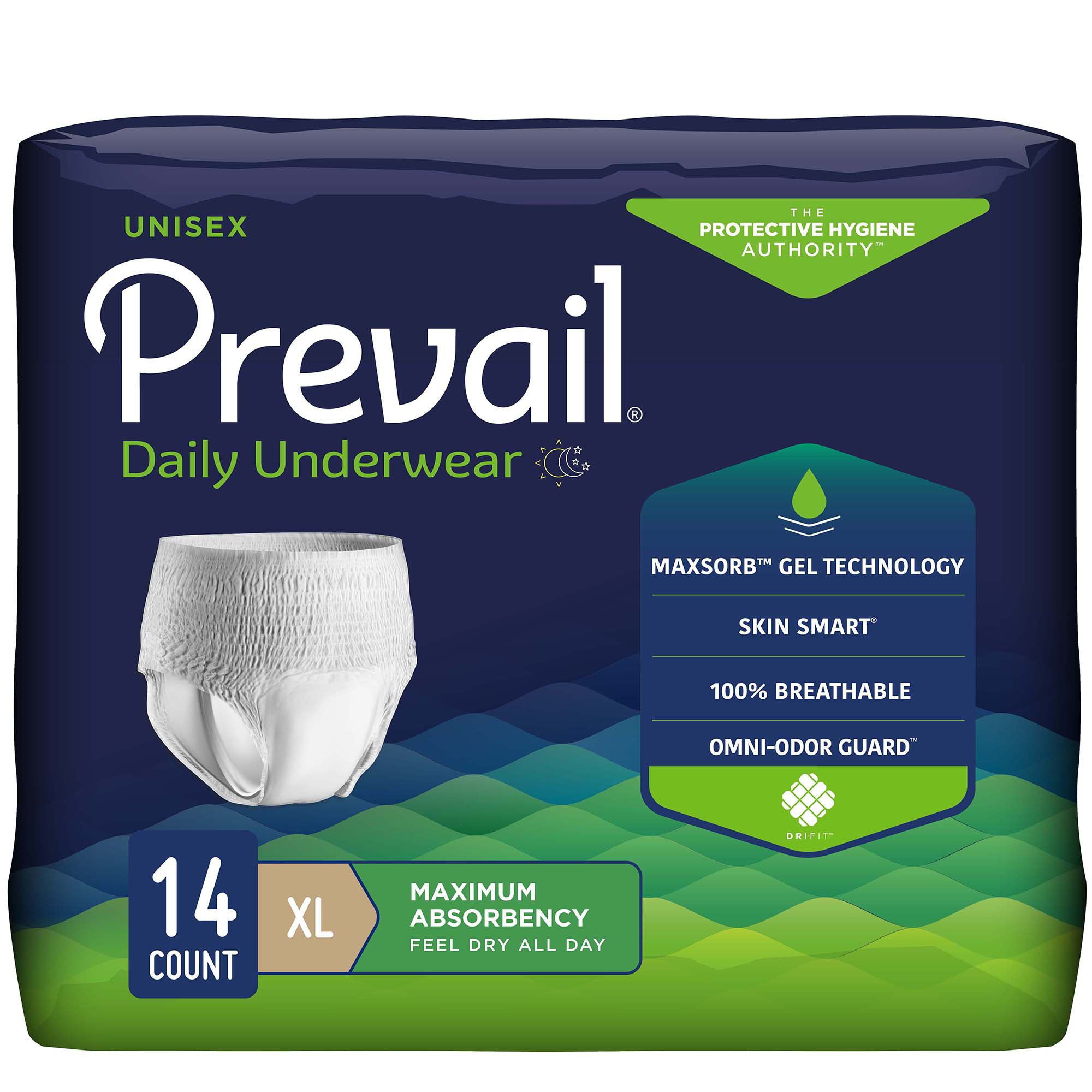 First Quality Products LLC PVS-514 - Prevail® Maximum Absorbent Underwear, Extra Large - 1/Bag, 4/Case