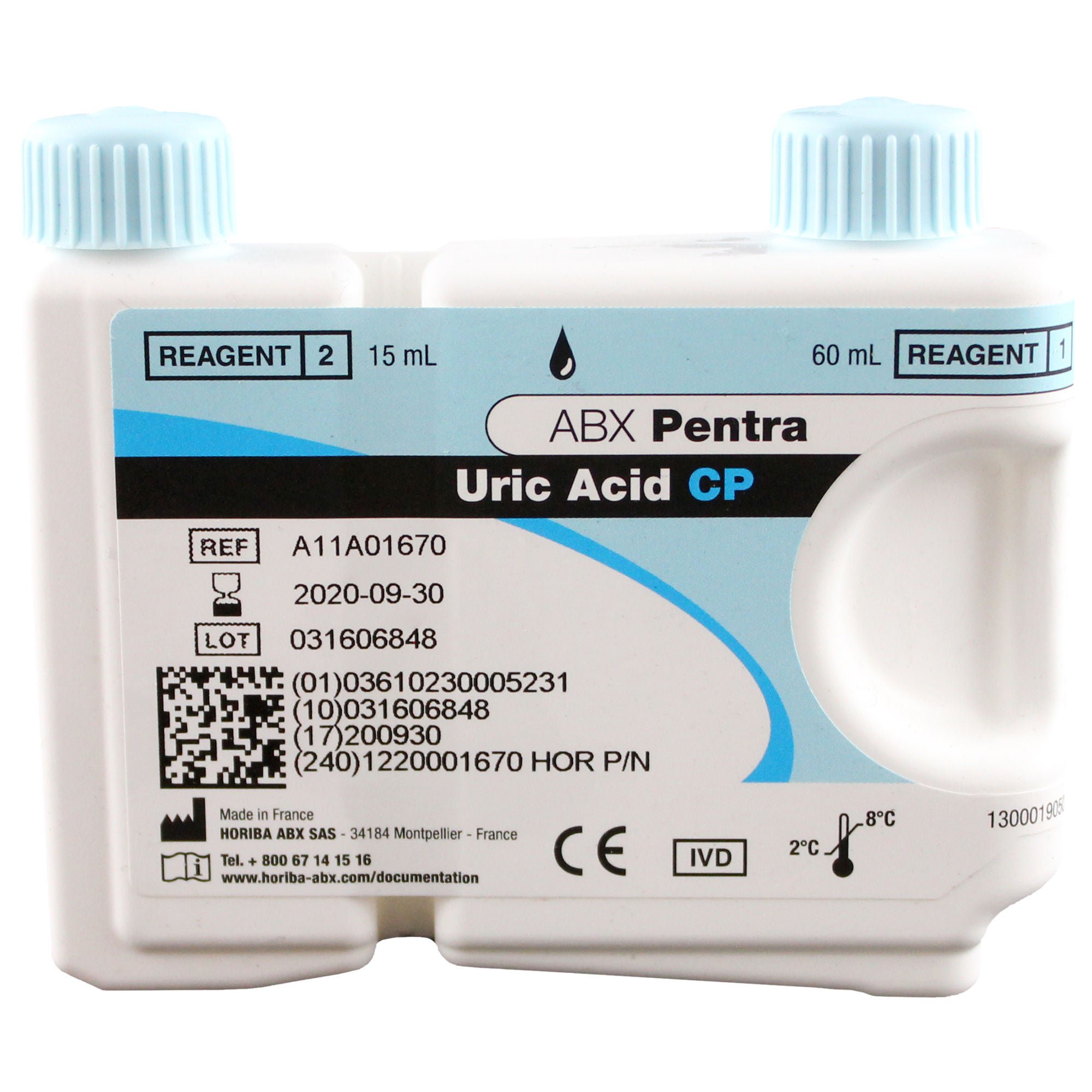 Horiba - 1220001670 General Chemistry Reagent ABX Pentra™ Uric Acid For ABX Pentra 400 Clinical Chemistry Analyzer 220 Tests