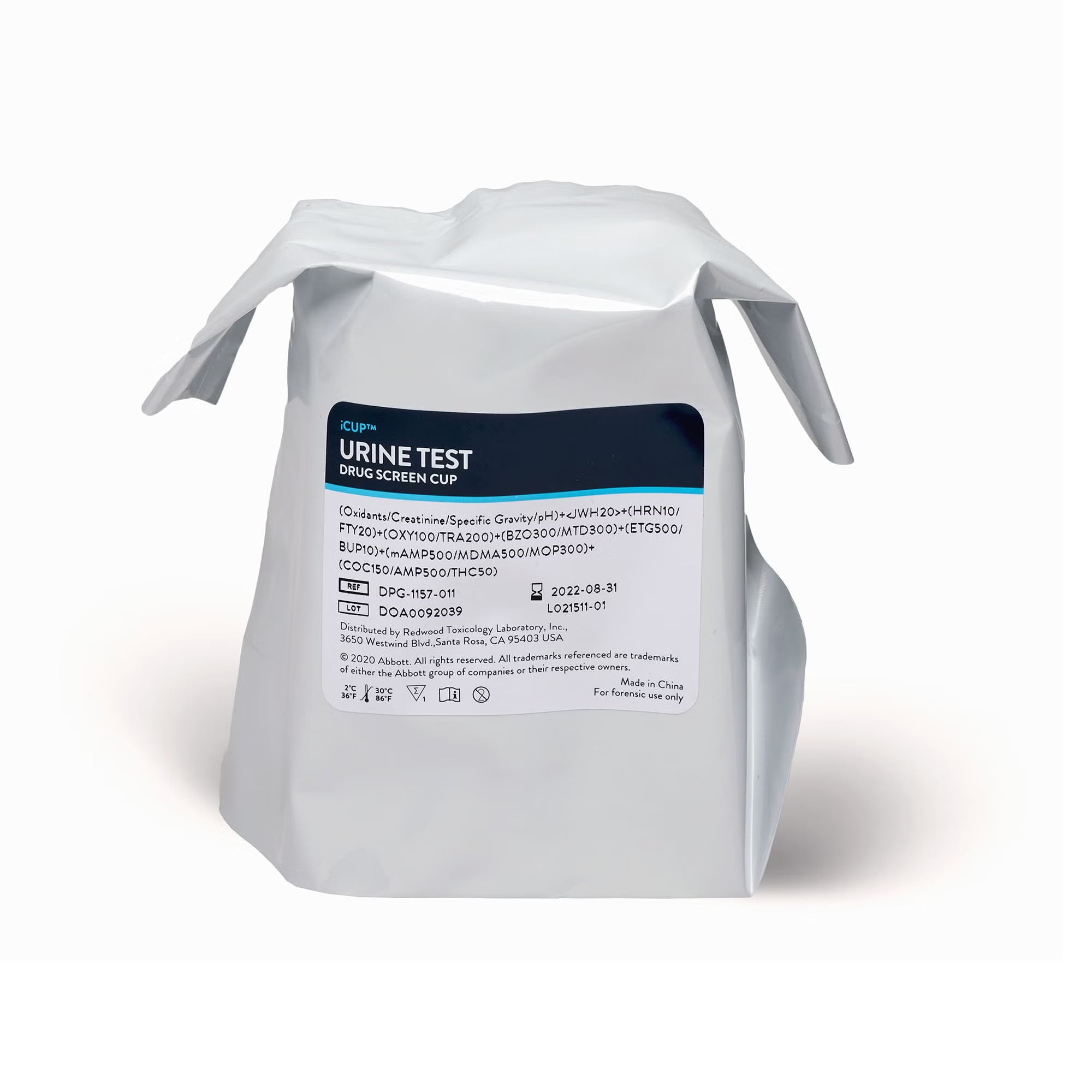 Abbott Rapid Dx North America LLC - I-DUA-157-034 Drugs of Abuse Test Kit iCup® A.D. COC, mAMP/MET, OPI, PCP, THC (OX, pH, SG) 25 Tests CLIA Non-Waived