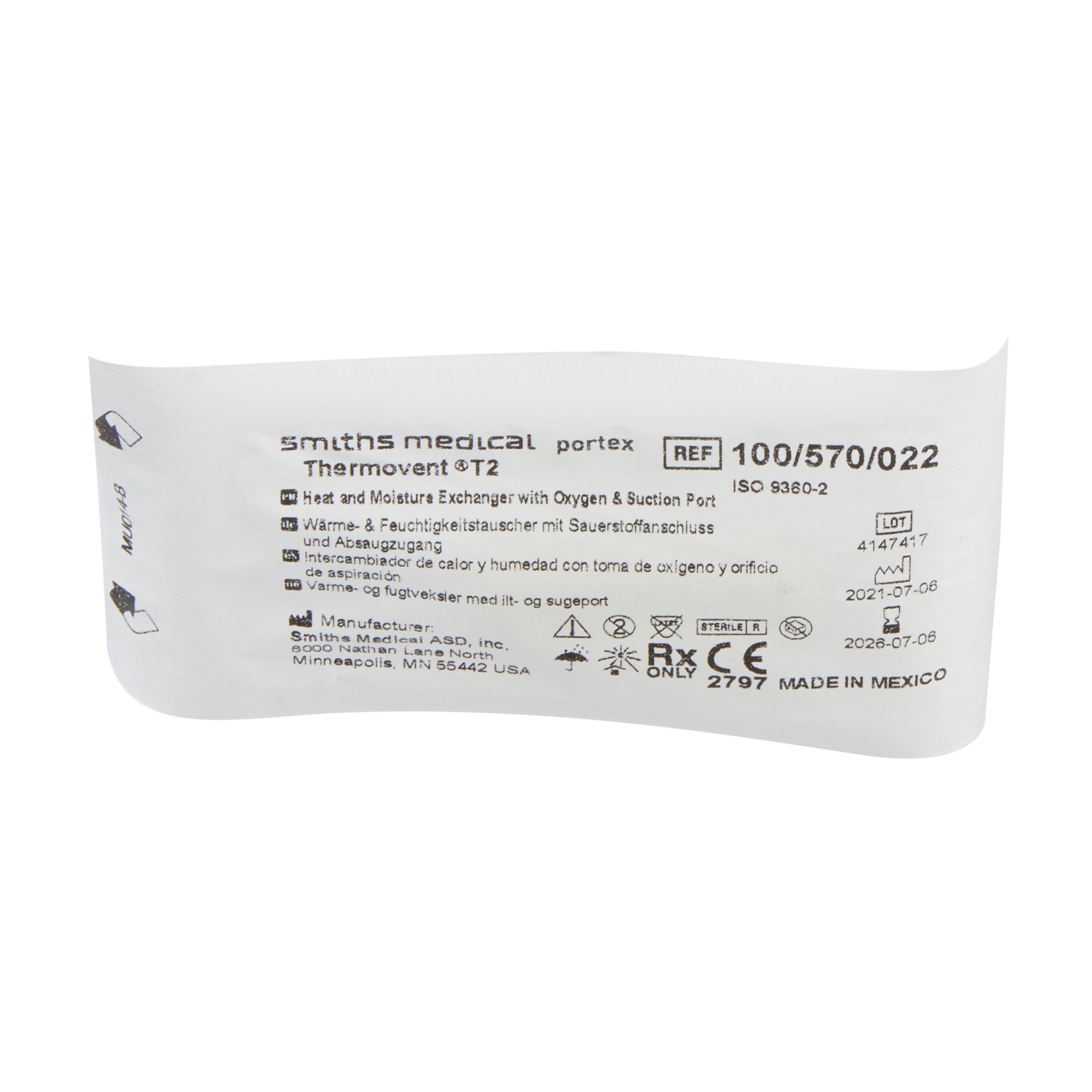 ICU Medical FKA Smiths Medical - 100/570/022 Protex® Thermovent® T2 Heat and Moisture Exchanger