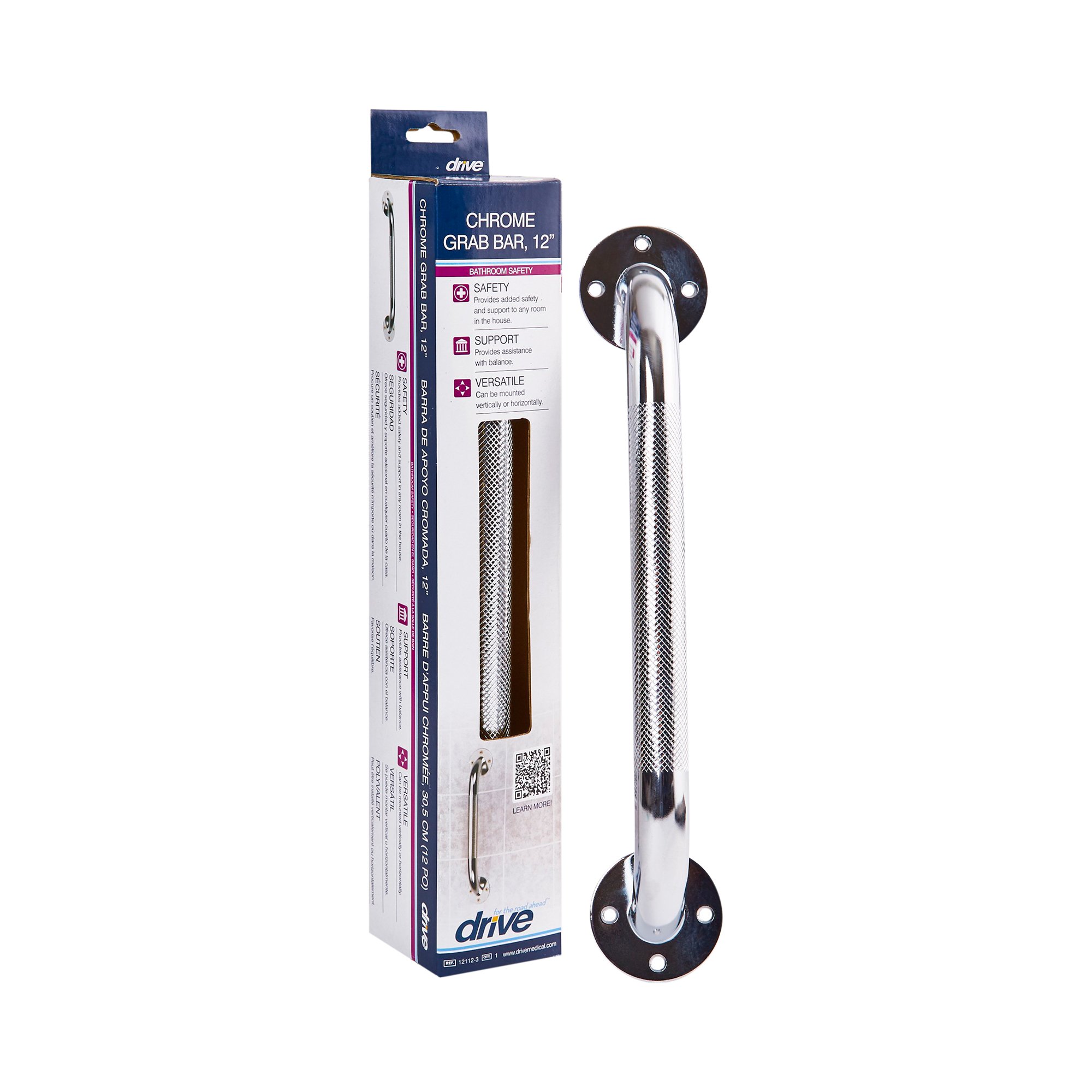 Drive DeVilbiss Healthcare - 12112-3 drive™ Chrome Knurled Grab Bar