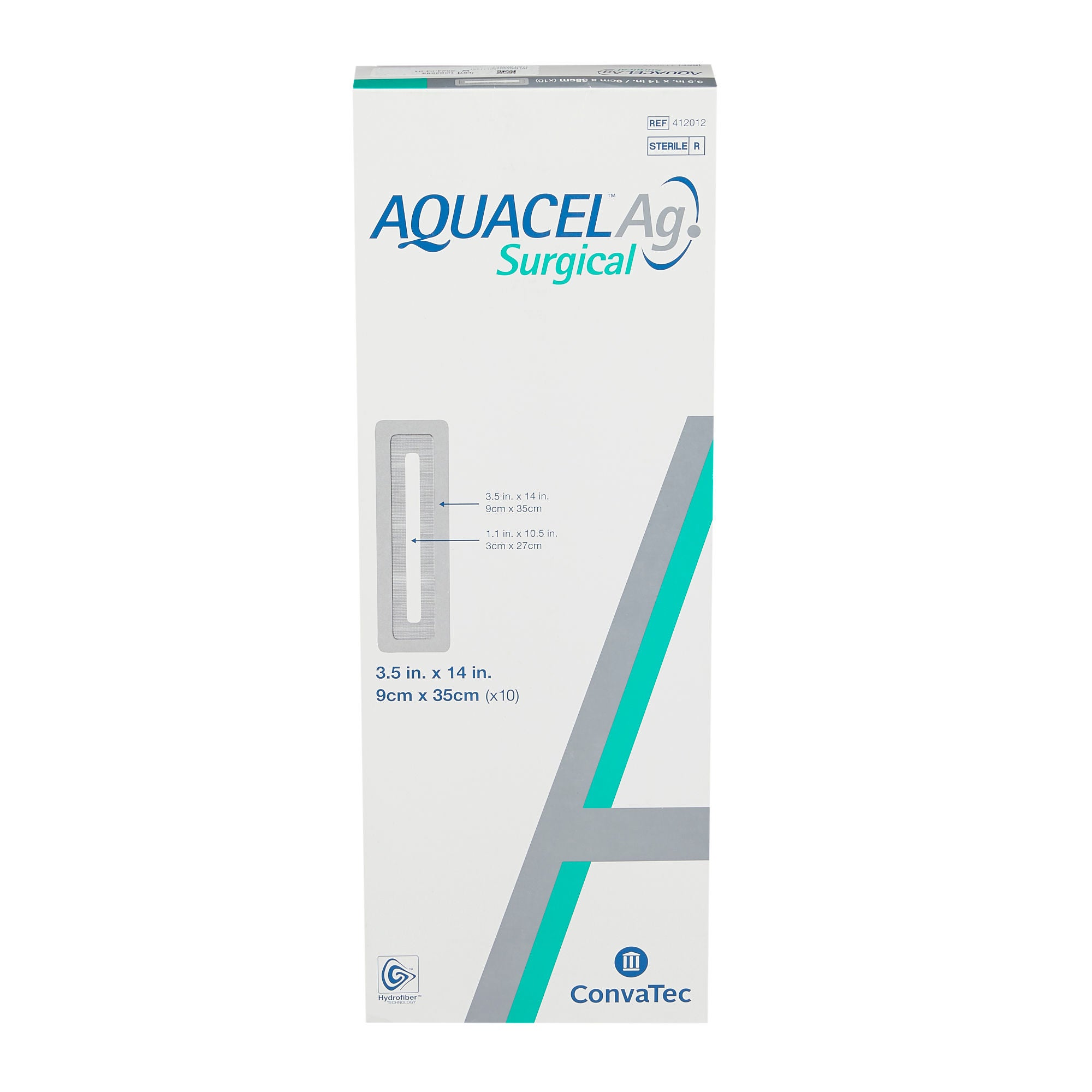 ConvaTec - 412012 Silver Surgical Site Dressing Aquacel® Ag Surgical Rectangle Sterile
