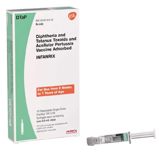 Glaxo Smith Kline - 58160081052 Infanrix® Diphtheria and Tetanus Toxoids and Acellular Pertussis Vaccine, Adsorbed 25 Lf - 10 Lf - 25 mcg / 0.5 mL Injection 0.5 mL