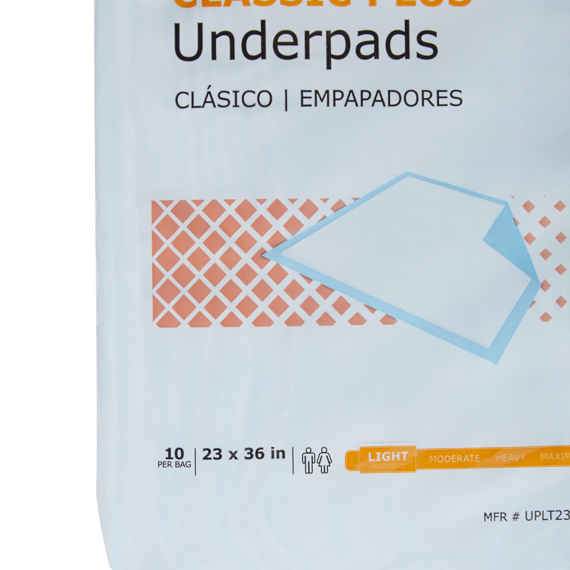 McKesson Brand UPLT2336 - McKesson Classic Plus Light Absorbency Underpads, 23 x 36 Inch - 10/Bag, 150/Case