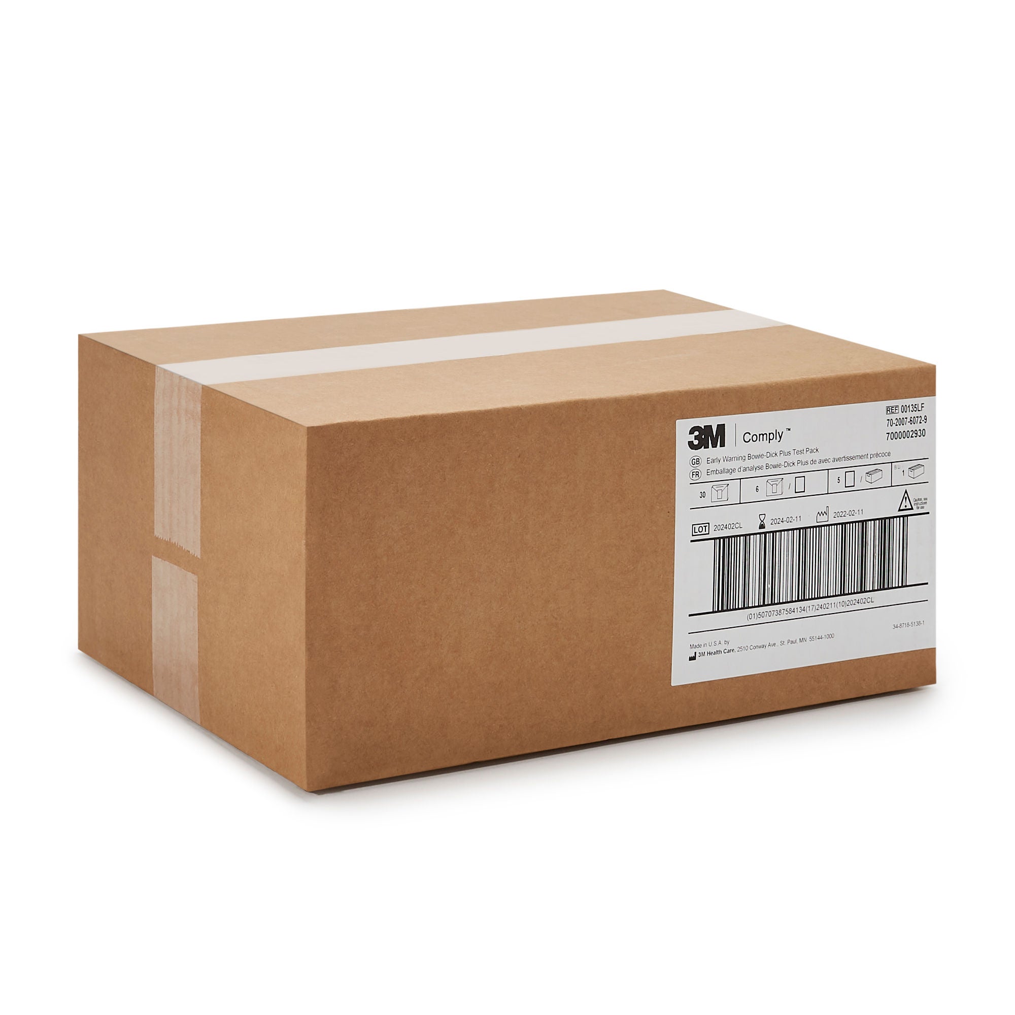 Solventum Corporation - 00135LF 3M™ Comply™ Sterilization Bowie-Dick Plus Test Pack