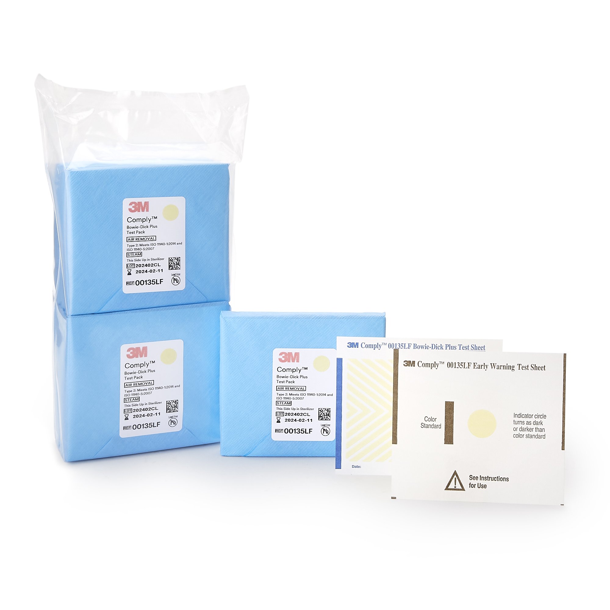 Solventum Corporation 00135LF - 3M™ Comply™ Sterilization Bowie-Dick Plus Test Pack - 6/Bag, 30/Case