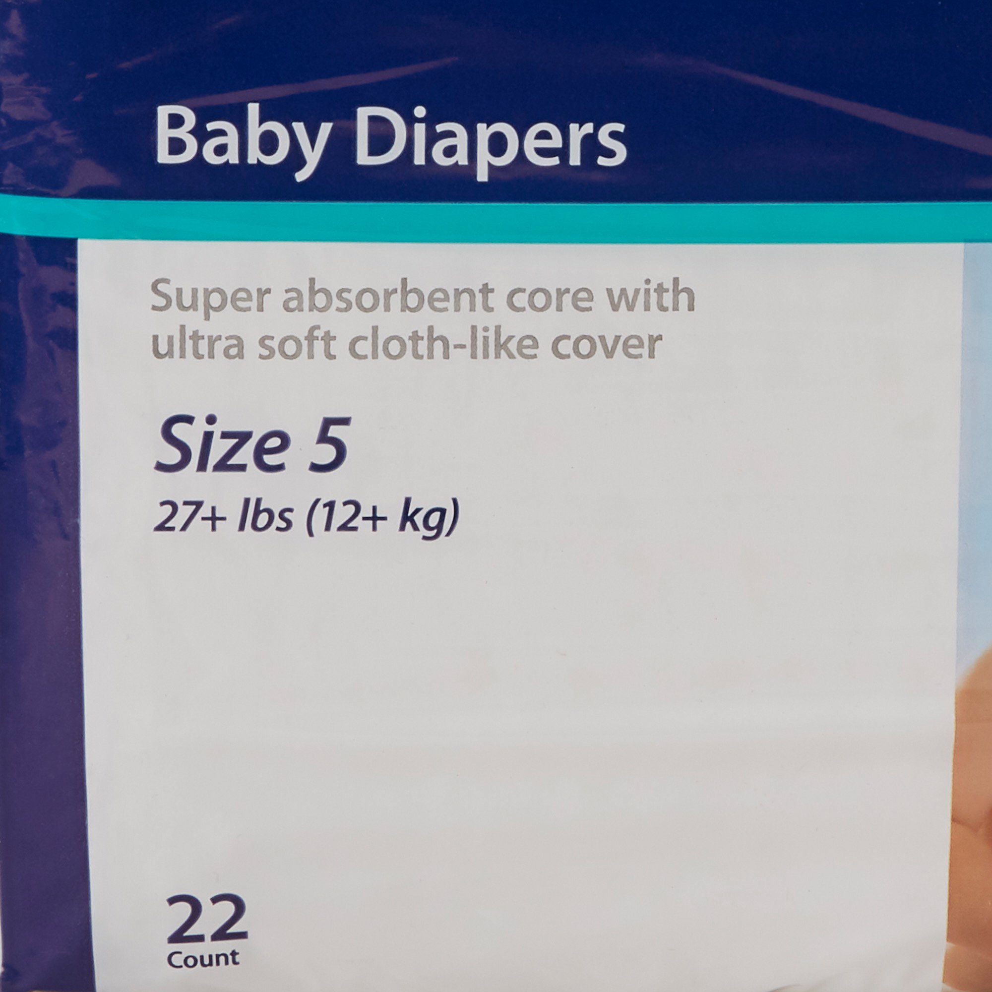 Cardinal 80048A - Curity Unisex Baby Diapers, Heavy Absorbency, Disposable, Size 5, 27+ lbs - 22/Bag, 176/Case