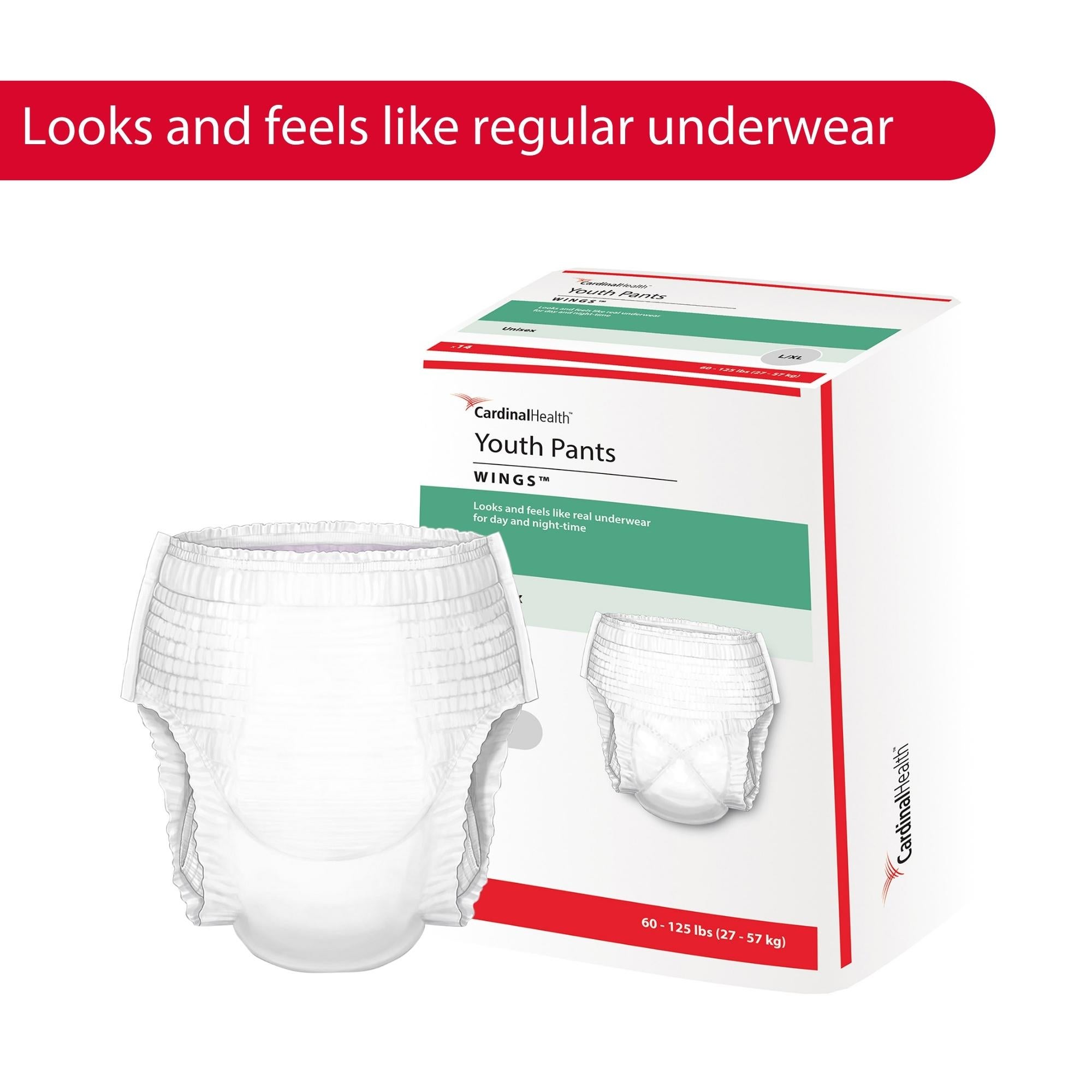 Cardinal Health Wings Youth Absorbent Underwear 70074A by Cardinal