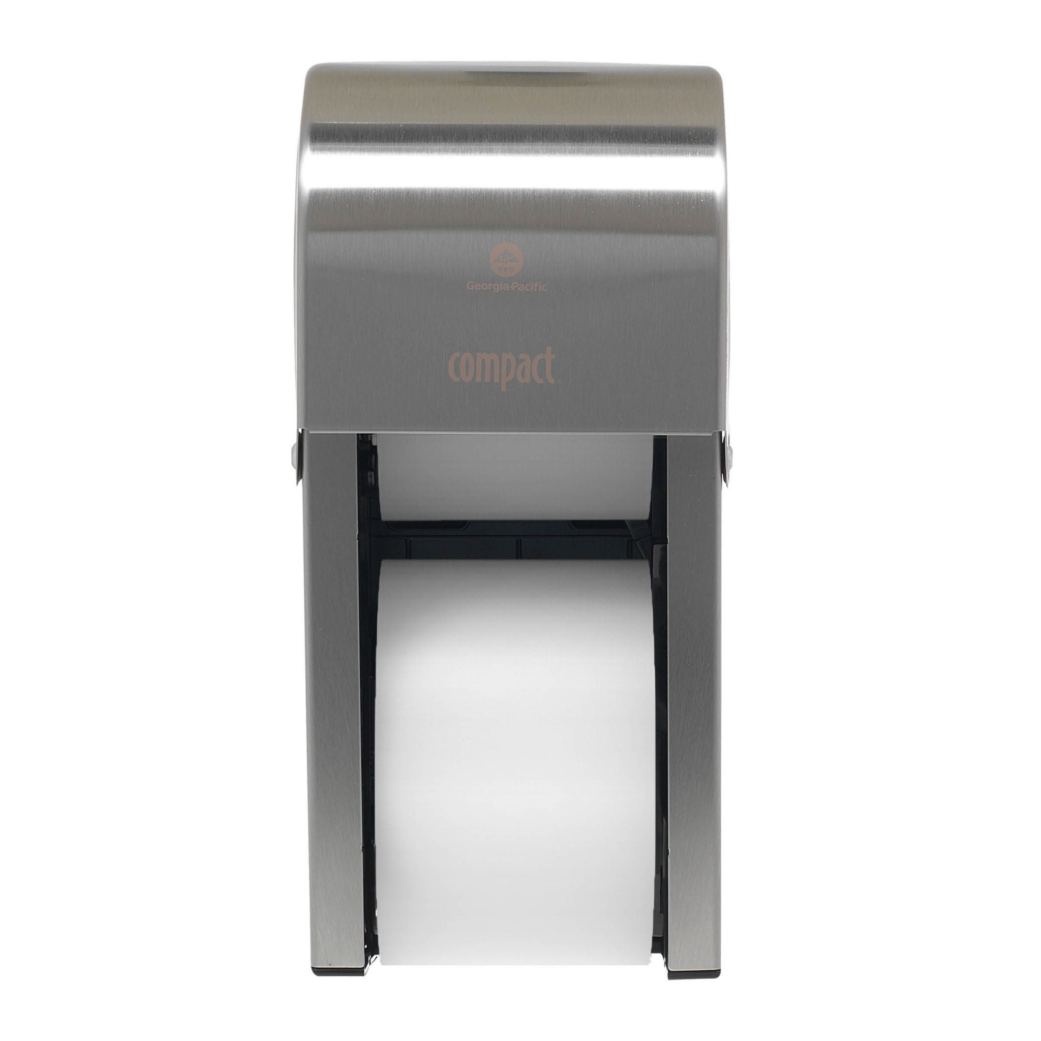 Georgia-Pacific Consumer Products LP - 56782 Toilet Tissue Dispenser Compact® Silver Stainless Steel Manual 2 Rolls Vertical Mount