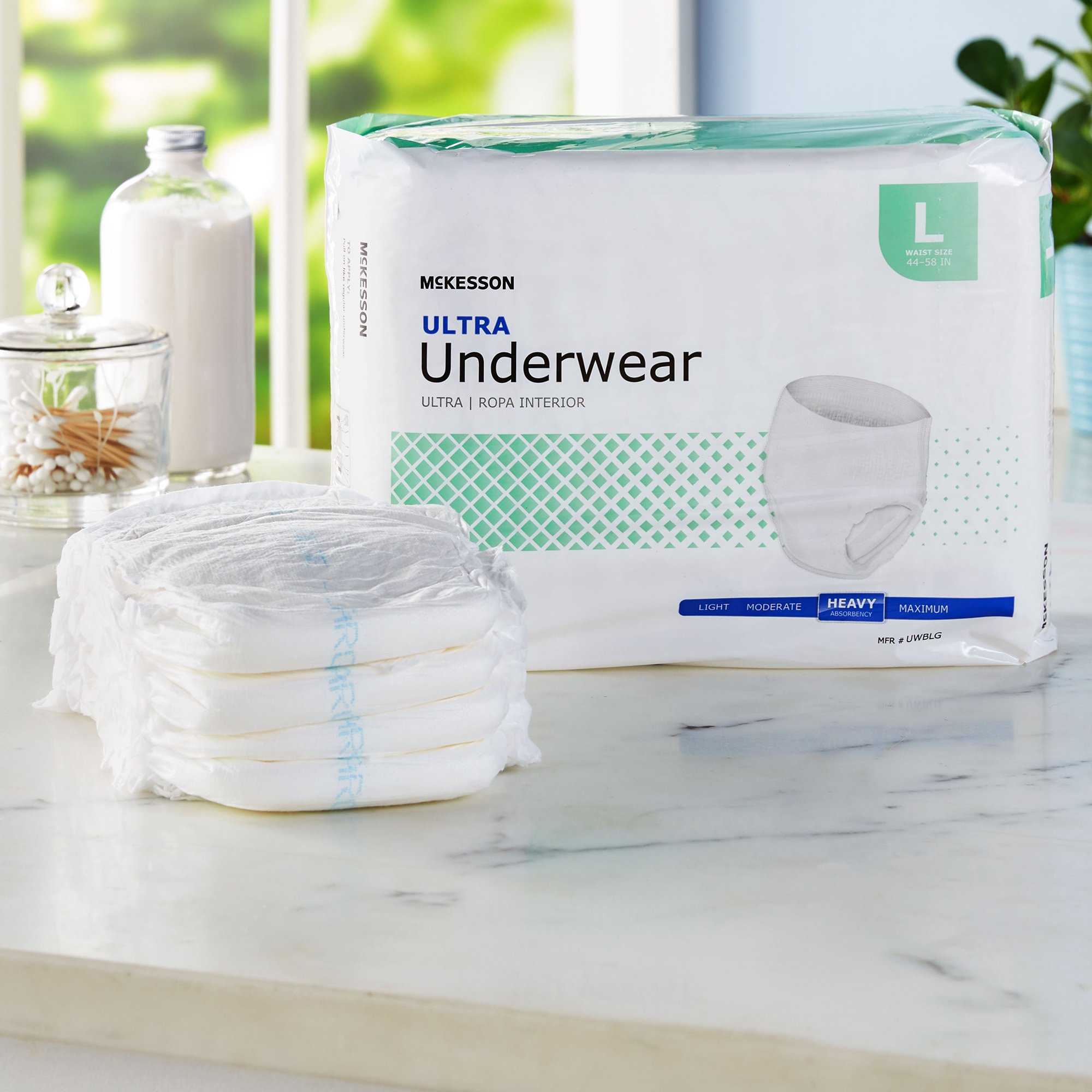 McKesson Brand UWBLG - McKesson Ultra Heavy Absorbent Underwear, Large - 1/Bag, 4/Case