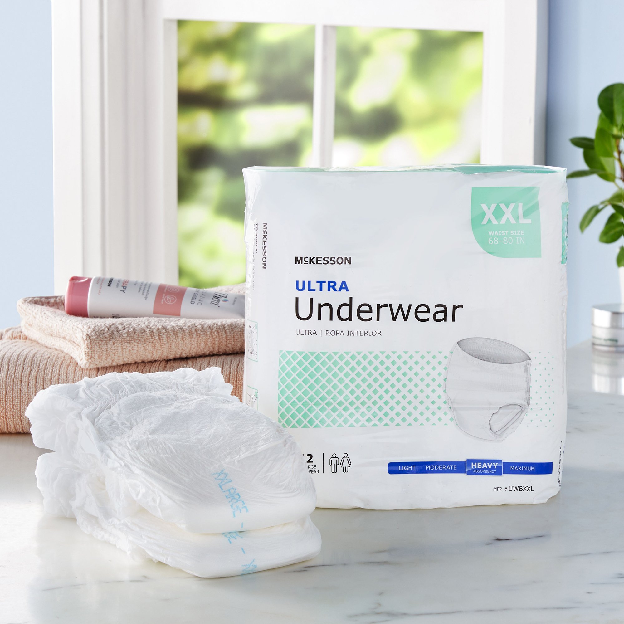 McKesson Brand UWBXXL - McKesson Ultra Heavy Absorbent Underwear, 2X-Large - 1/Bag, 4/Case