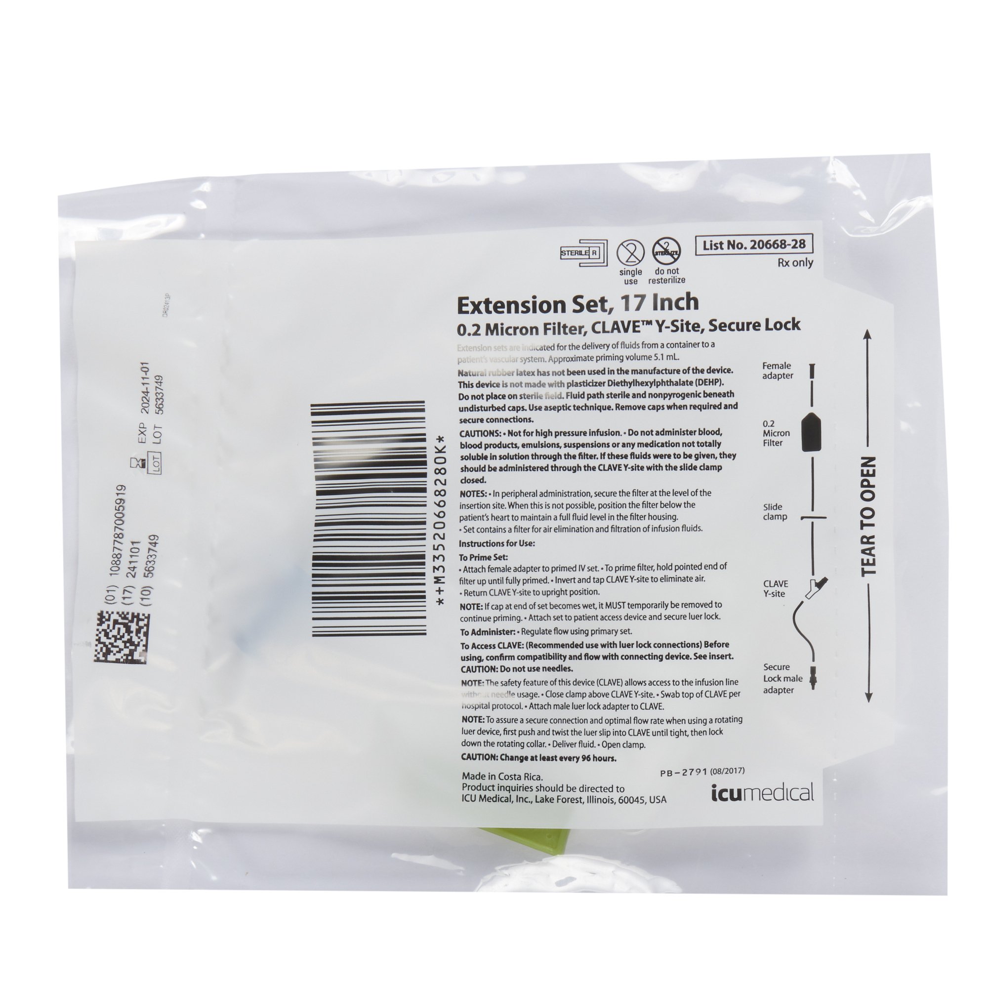 ICU Medical - 2066828 LifeShield® Extension Set