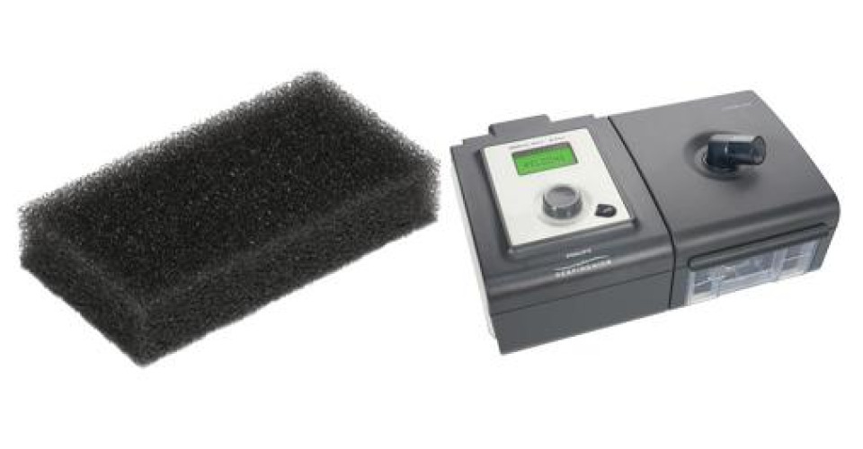 Respironics - 1063091 CPAP Filter Foam Reusable 1 per Pack Black No Tab