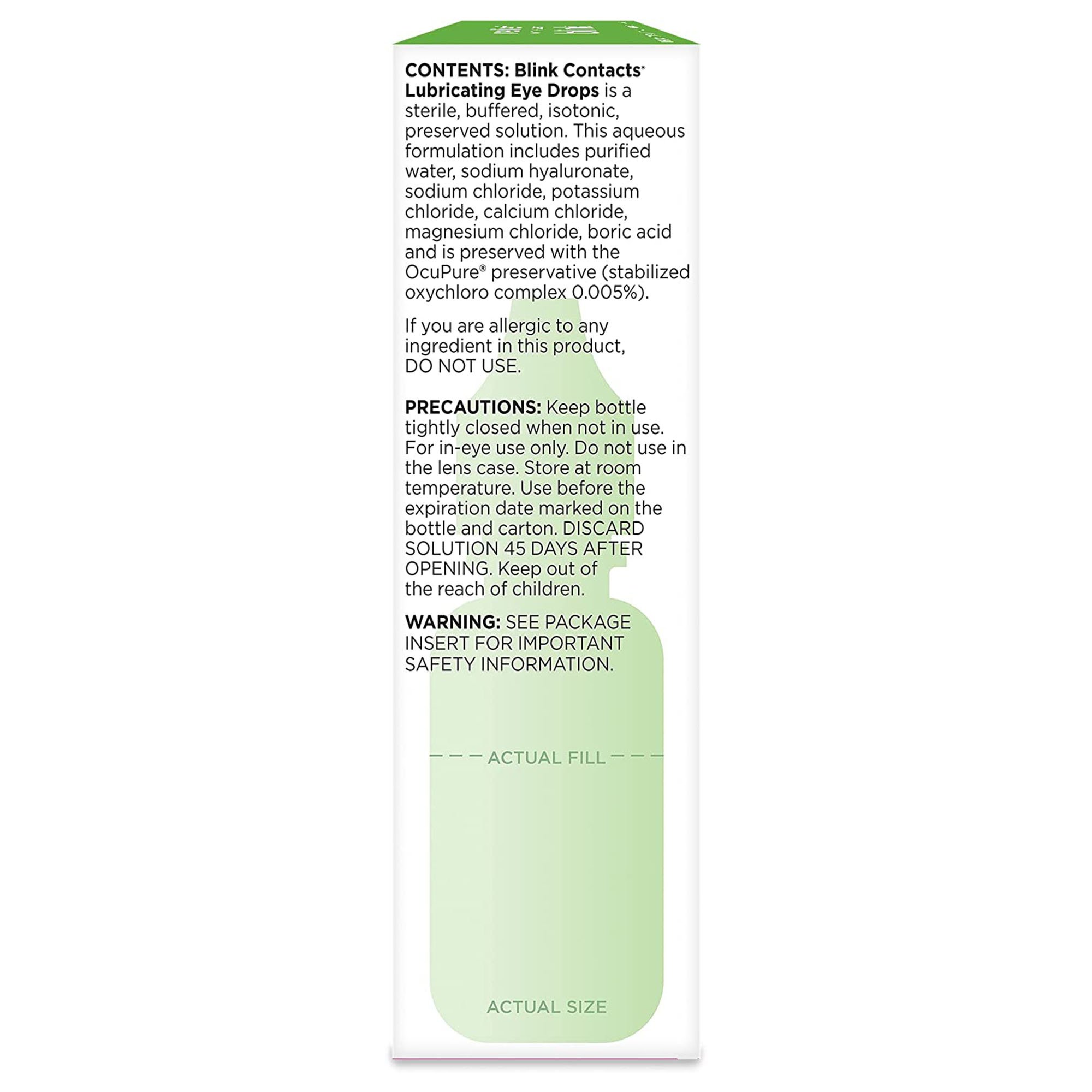 Abbott Medical Optics 82744400032 - blink Contacts Lubricating Eye Drops, 10-mL Bottle - 1/Each