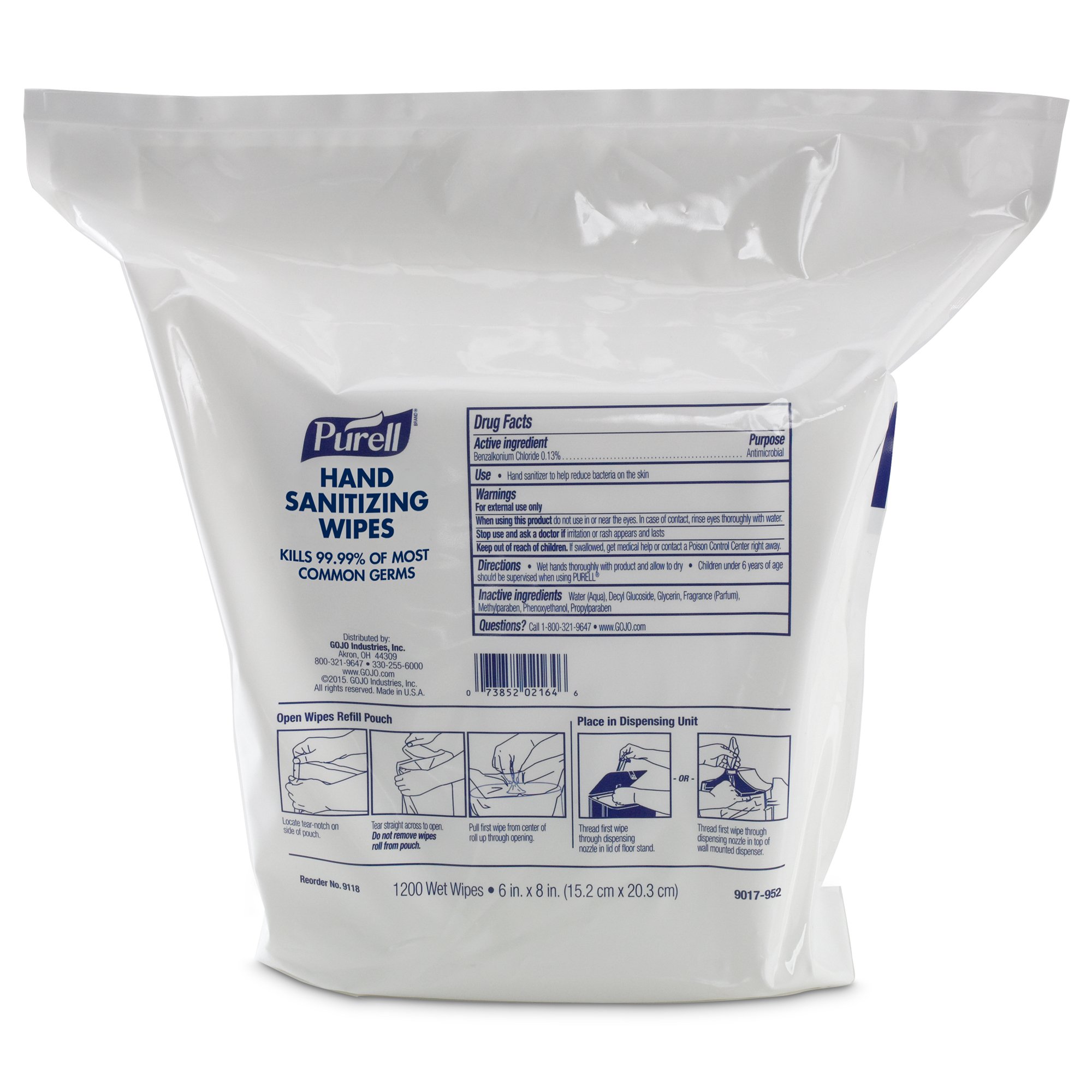 GOJO - 9118-02 Purell® Sanitizing Skin Wipe Refill Pouch