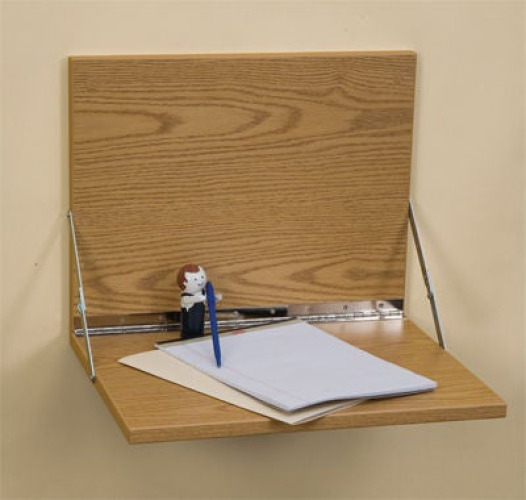 Health Care Logistics - 5062 Wall Mounted Desk Melamine Maple 1-5/8 X 14-3/4 X 18 Inch, 14 X 18 Inch Work Surface Without Drawers Without Shelves