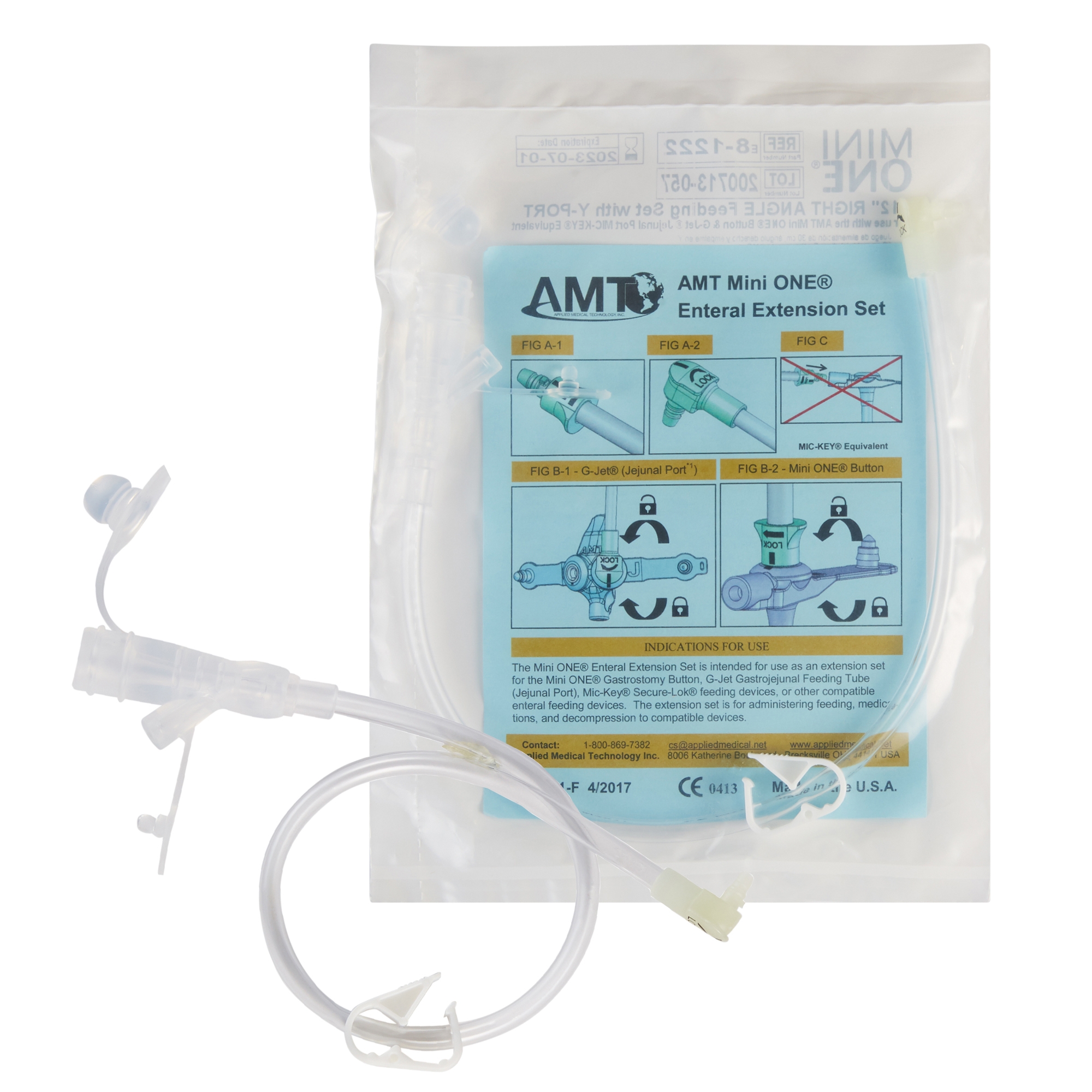 Applied Medical Technology Inc - 8-1222 Mini ONE® Right Angle Connector with Y-Port