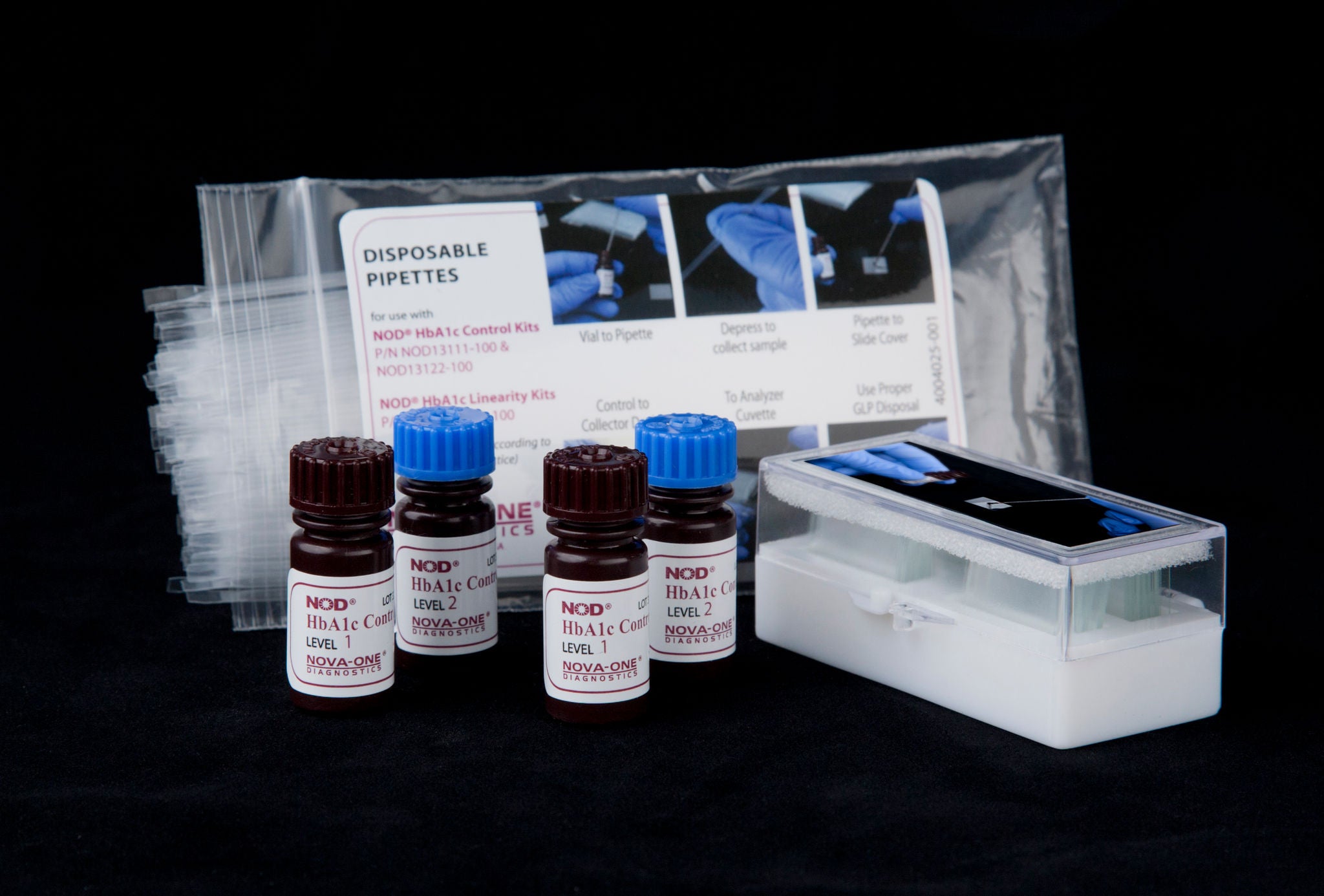 Nova-One Diagnostics - NOD13122-100 Diabetes Management Test Control Set NOD® Hemoglobin A1c (HbA1c) 2 Levels 2 X 2 X 1mL