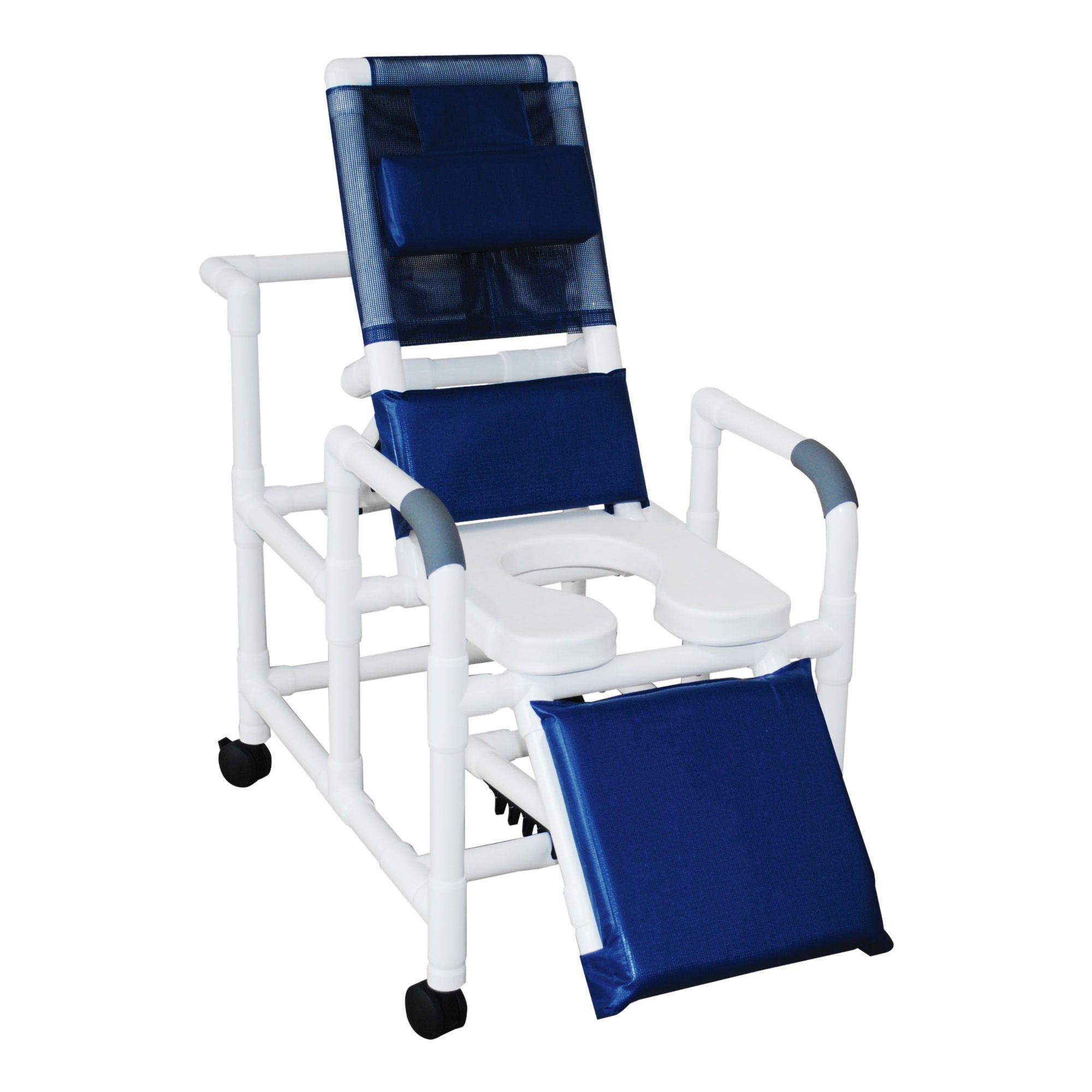MJM International - 193-SSDE Shower Chair MJM International PVC Frame Reclining Backrest 325 lbs. Weight Capacity