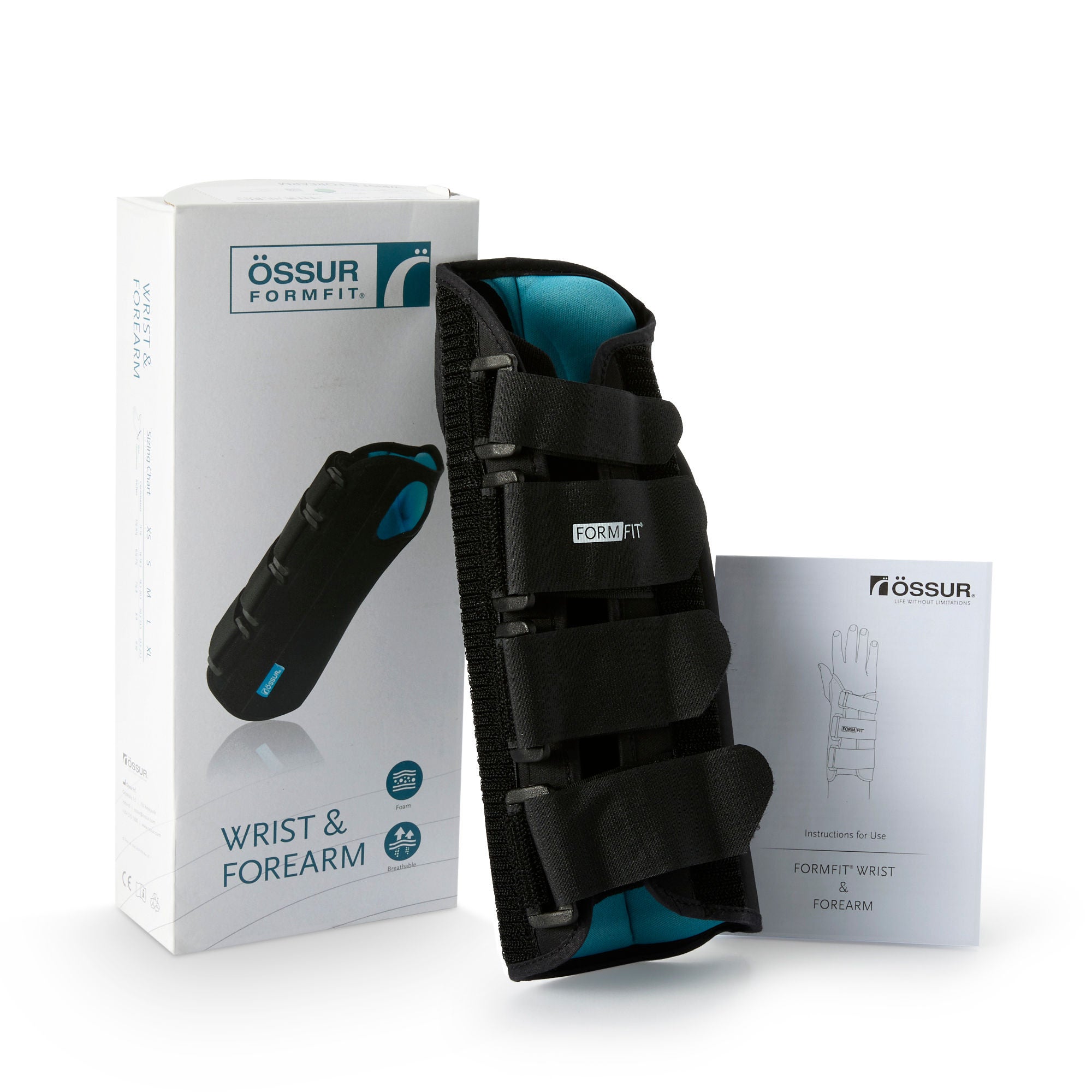 Ossur - 617075 Wrist / Forearm Brace Ossur® Formfit® Aluminum / Cotton / Polyester Right Hand Black Medium