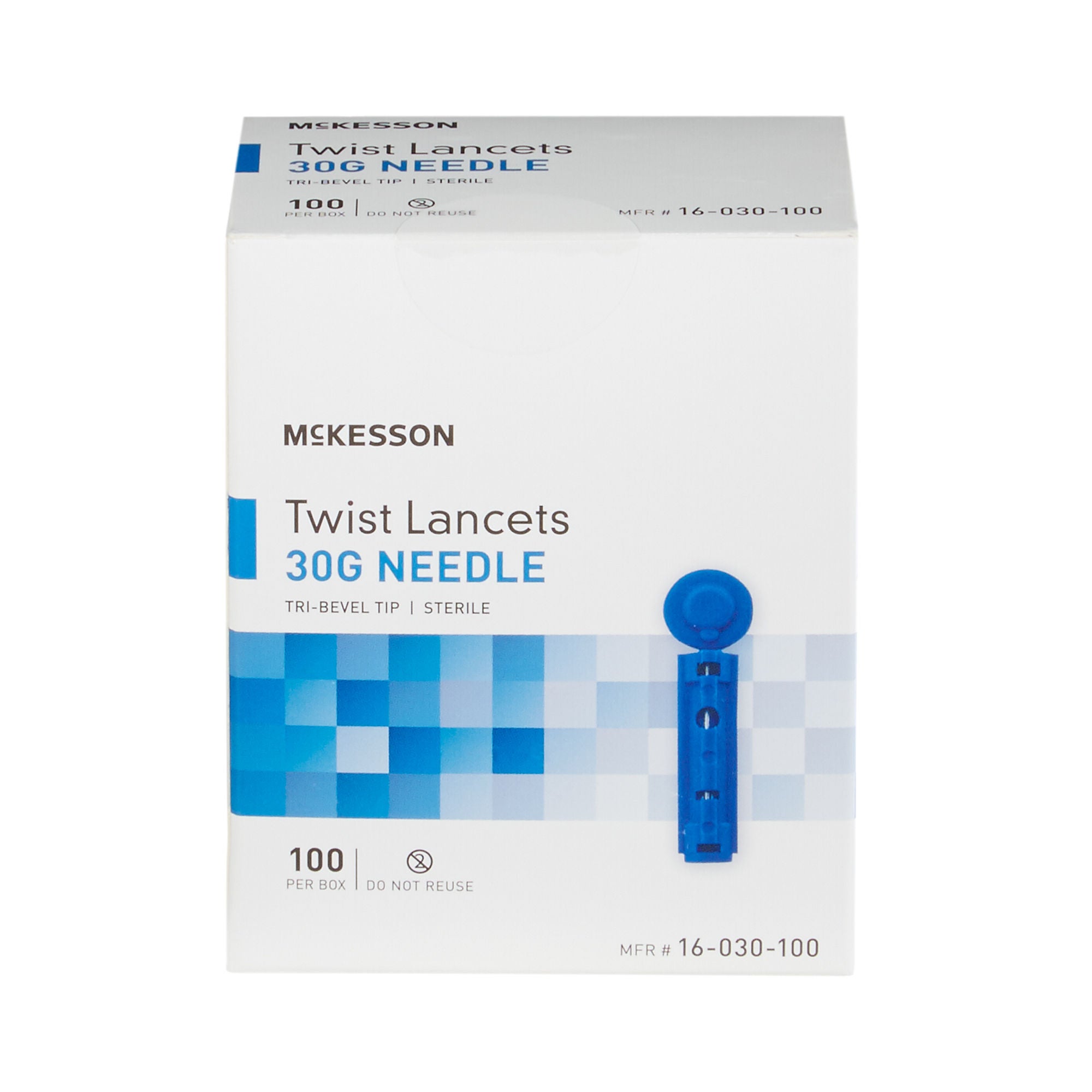 McKesson Brand - 16-030-100 Lancet for Lancing Device McKesson 30 Gauge Non-Safety Twist Off Cap Finger