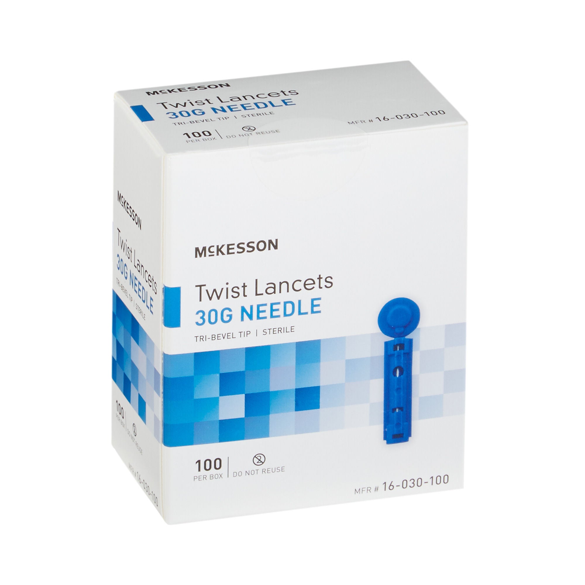 McKesson Brand - 16-030-100 Lancet for Lancing Device McKesson 30 Gauge Non-Safety Twist Off Cap Finger