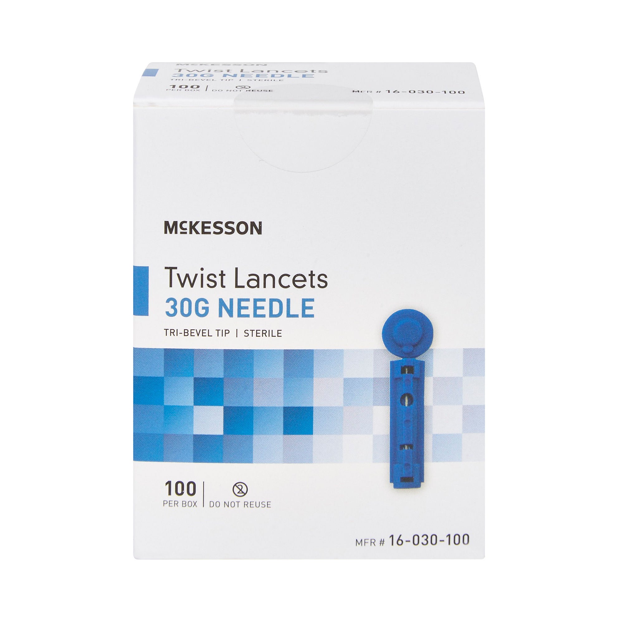 McKesson Brand - 16-030-100 Lancet for Lancing Device McKesson 30 Gauge Non-Safety Twist Off Cap Finger
