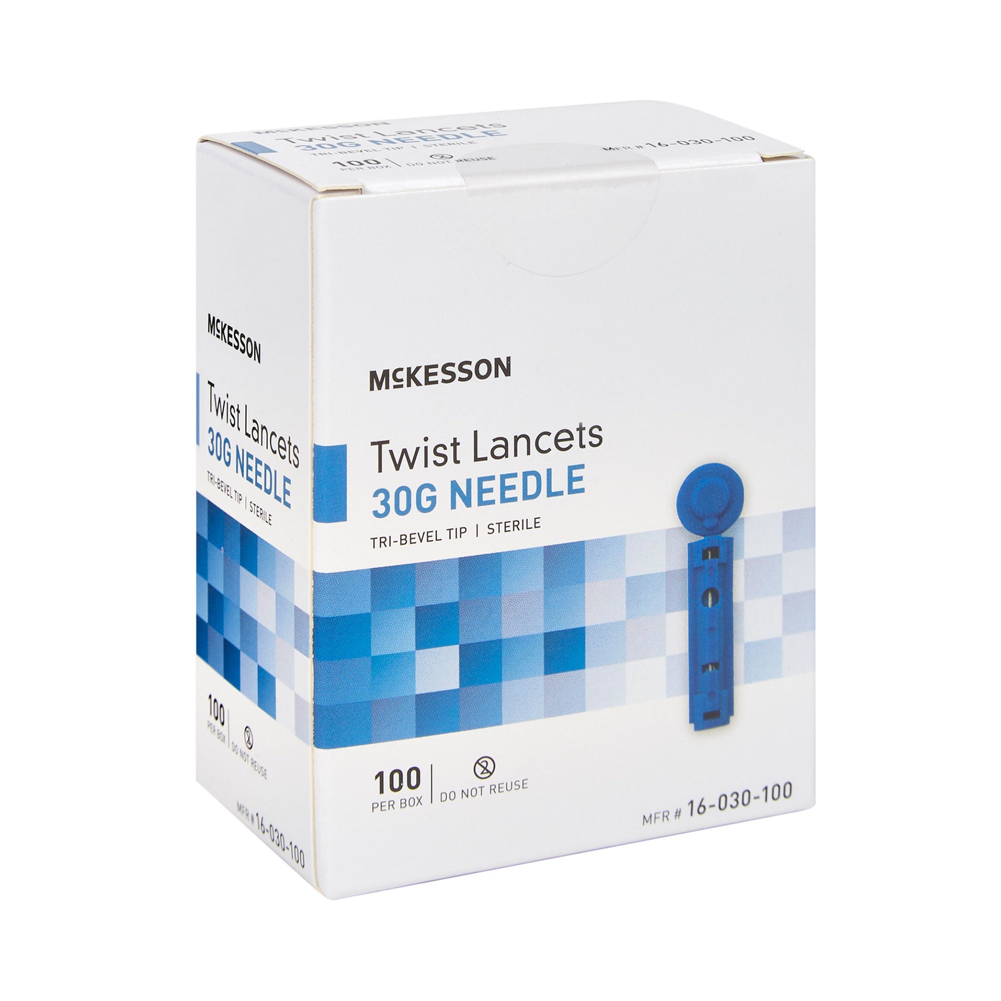 McKesson Brand - 16-030-100 Lancet for Lancing Device McKesson 30 Gauge Non-Safety Twist Off Cap Finger