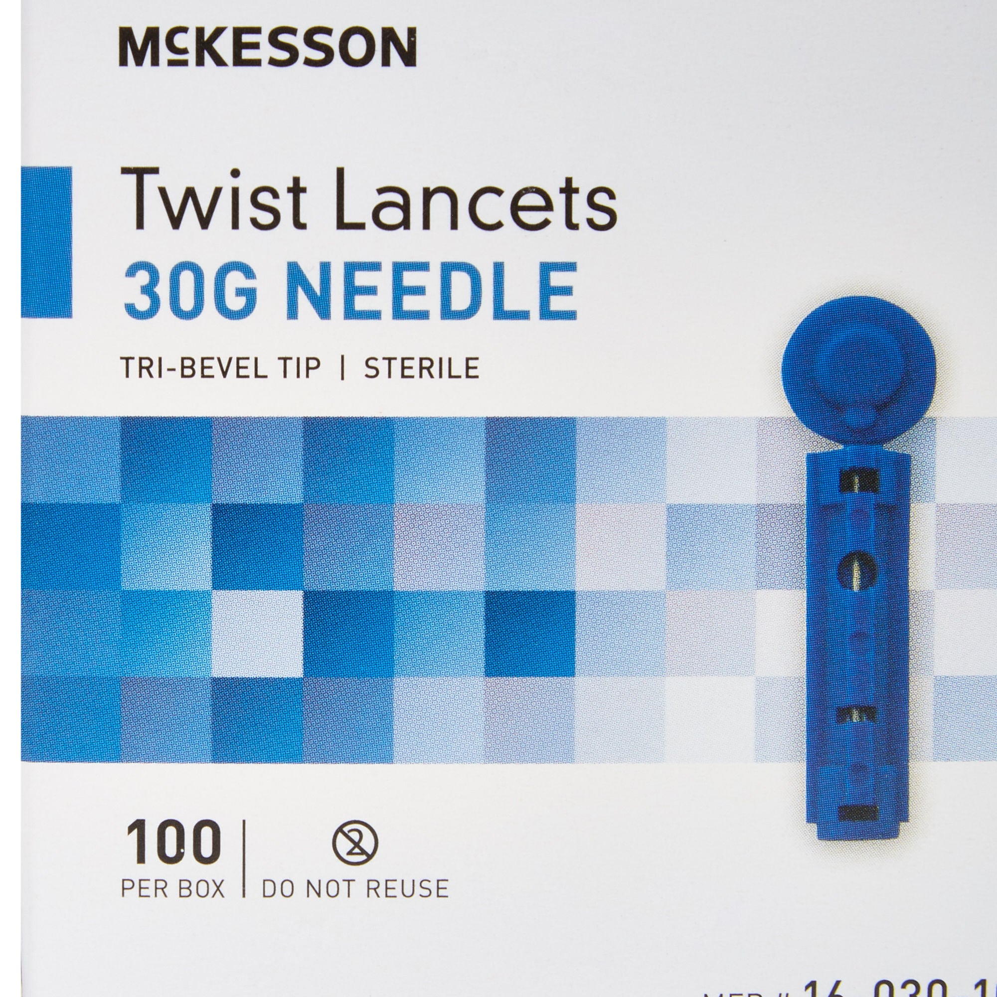 McKesson Brand - 16-030-100 Lancet for Lancing Device McKesson 30 Gauge Non-Safety Twist Off Cap Finger