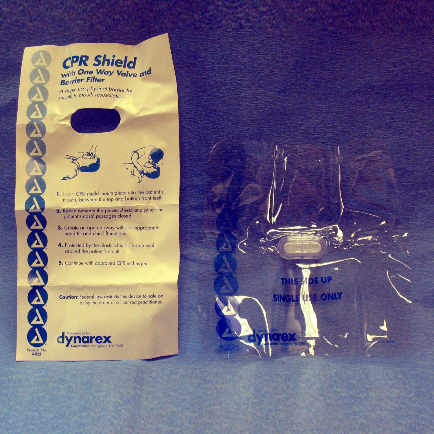 Dynarex - 4921 CPR Face Shield Dynarex® Resp-O2™ One Way Valve Disposable