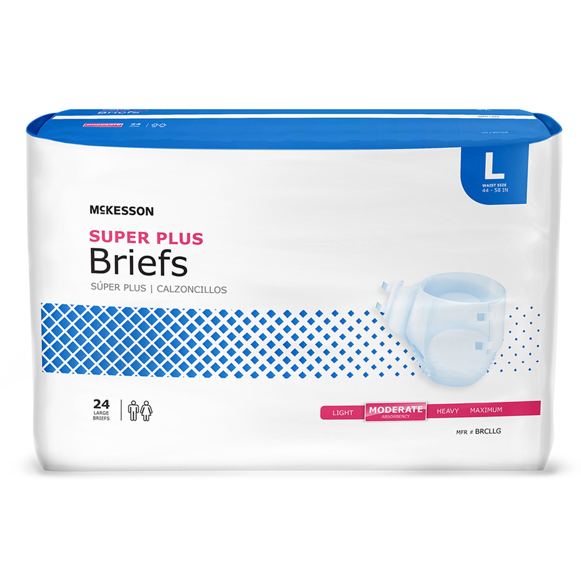 McKesson Brand - BRCLLG Incontinence Brief McKesson Super Plus Adult Large Unisex Disposable Moderate Absorbency