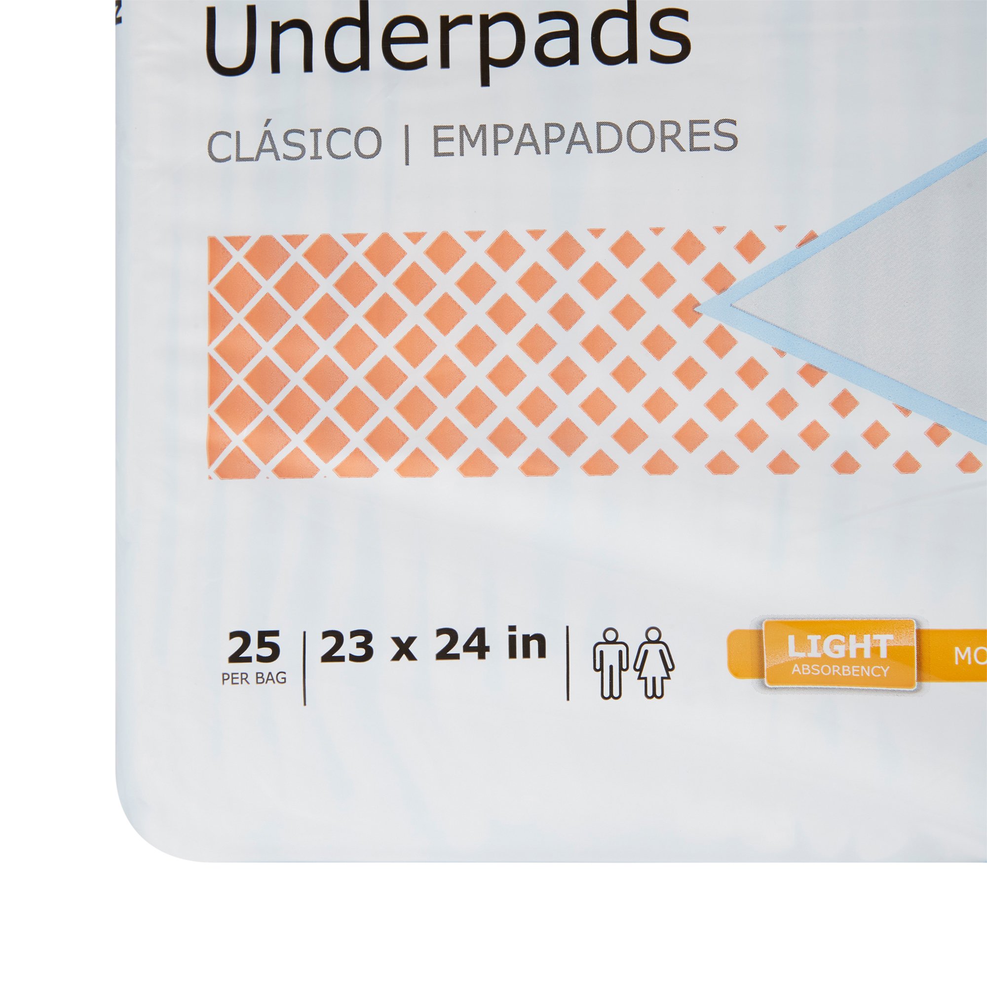 McKesson Brand UPLT2324 - McKesson Classic Plus Light Absorbency Underpads, 23 x 24 Inch - 25/Bag, 200/Case