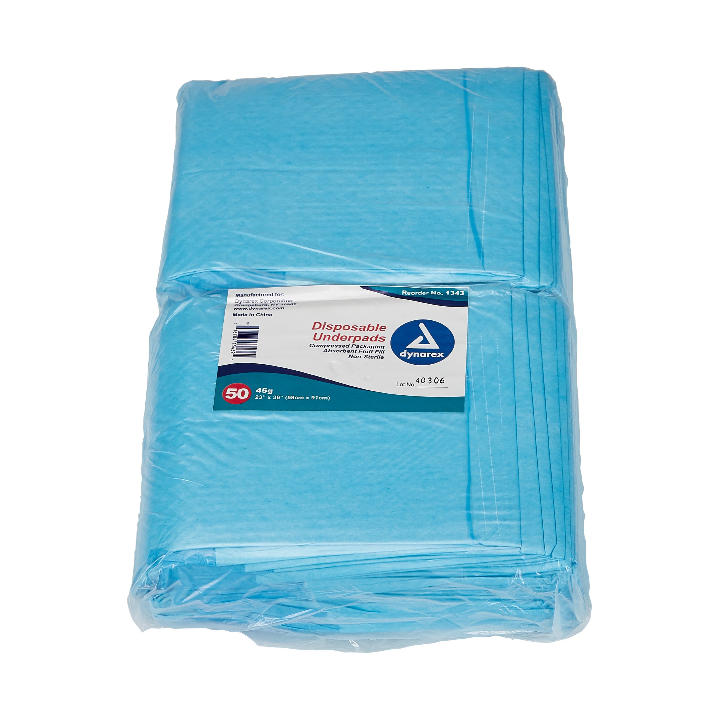 Dynarex 1343 - dynarex® Absorbent Fluff Fill Underpad, 23 x 36 Inch - 50/Bag, 150/Case