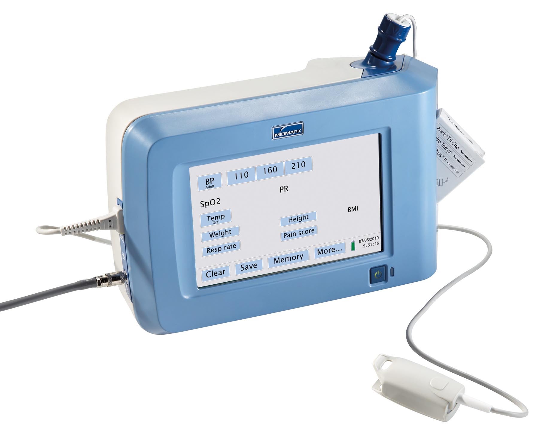 Midmark - 4-000-0510 Patient Monitor IQvitals® Monitoring NIBP, SpO2, Temperature Battery Operated
