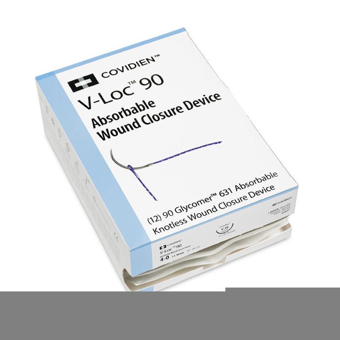 Covidien - VLOCM0013 Absorbable Suture with Needle V-Loc™ 90 Polyester P-12 3/8 Circle Precision Reverse Cutting Needle Size 4-0 Barbed Monofilament