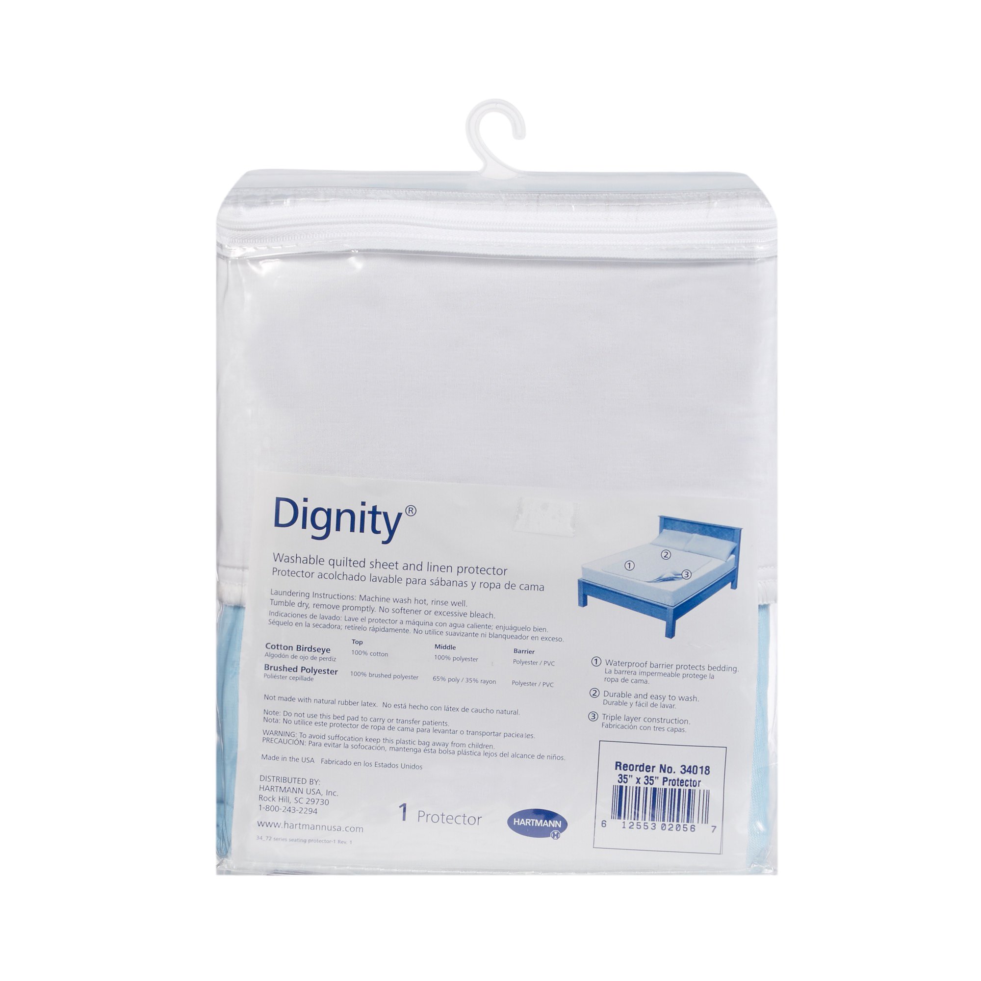 Hartmann 34018 - Dignity® Washable Protectors Underpad with Tuckable Flaps, 35 x 35 Inch - 1/Each