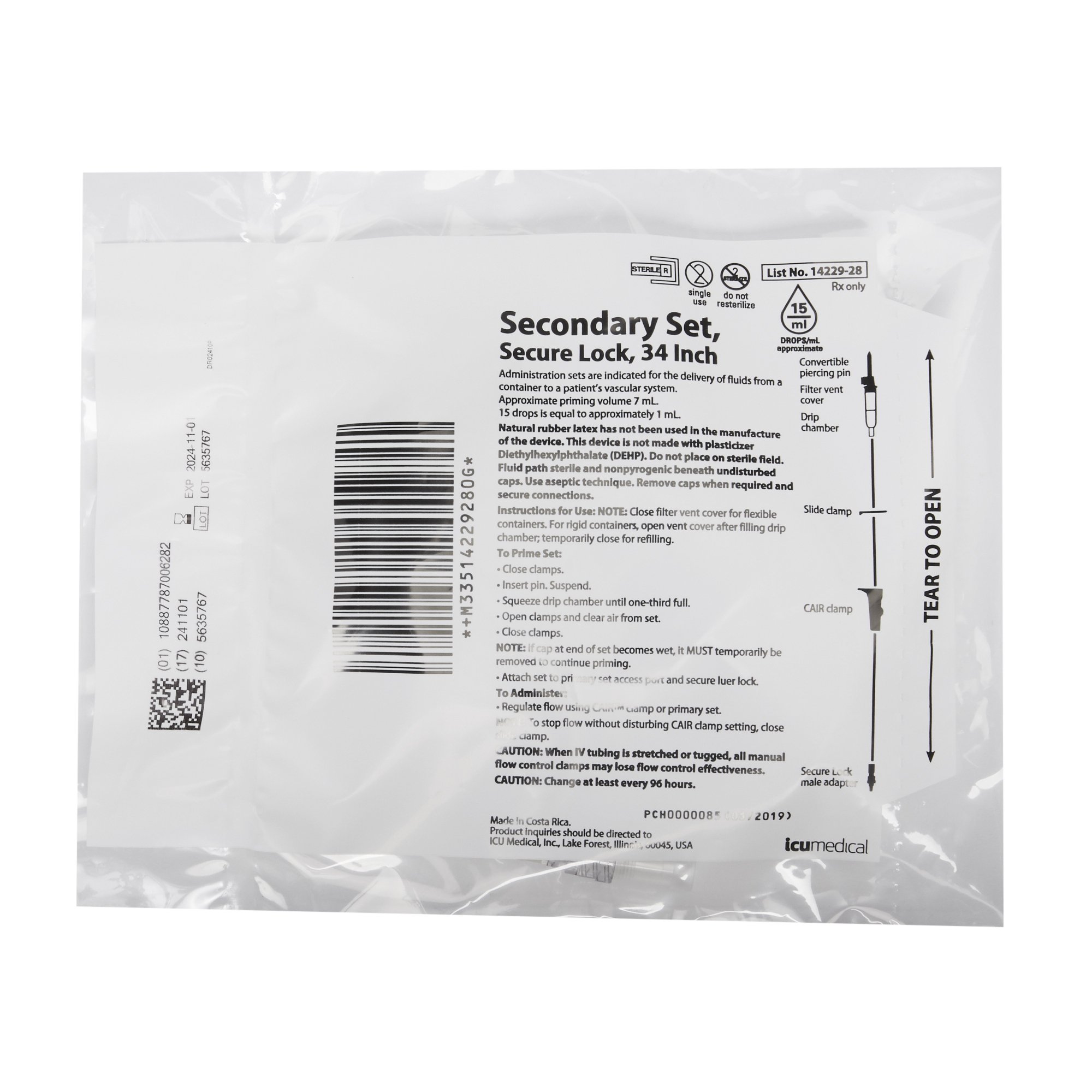 ICU Medical - 1422928 Hospira ICU Secondary Set