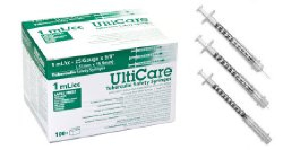 Ultimed 25158 - UltiCare™ Tuberculin Syringe with Needle - 100/Box, 500/Case