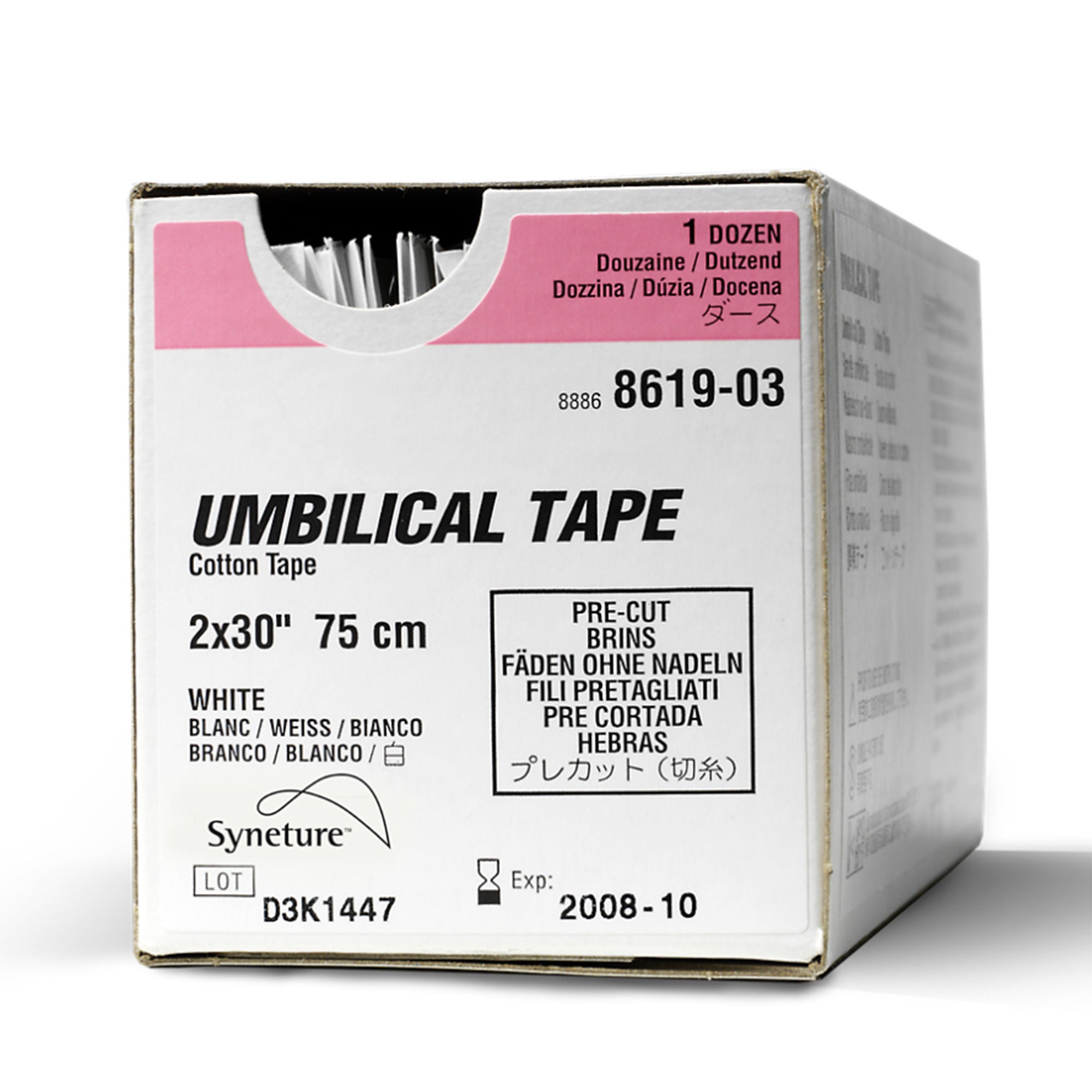 Medtronic MITG - 8886861903 Umbilical Tape Medtronic MITG Tape White Cotton NonRadiopaque Sterile 1/16 X 30 Inch