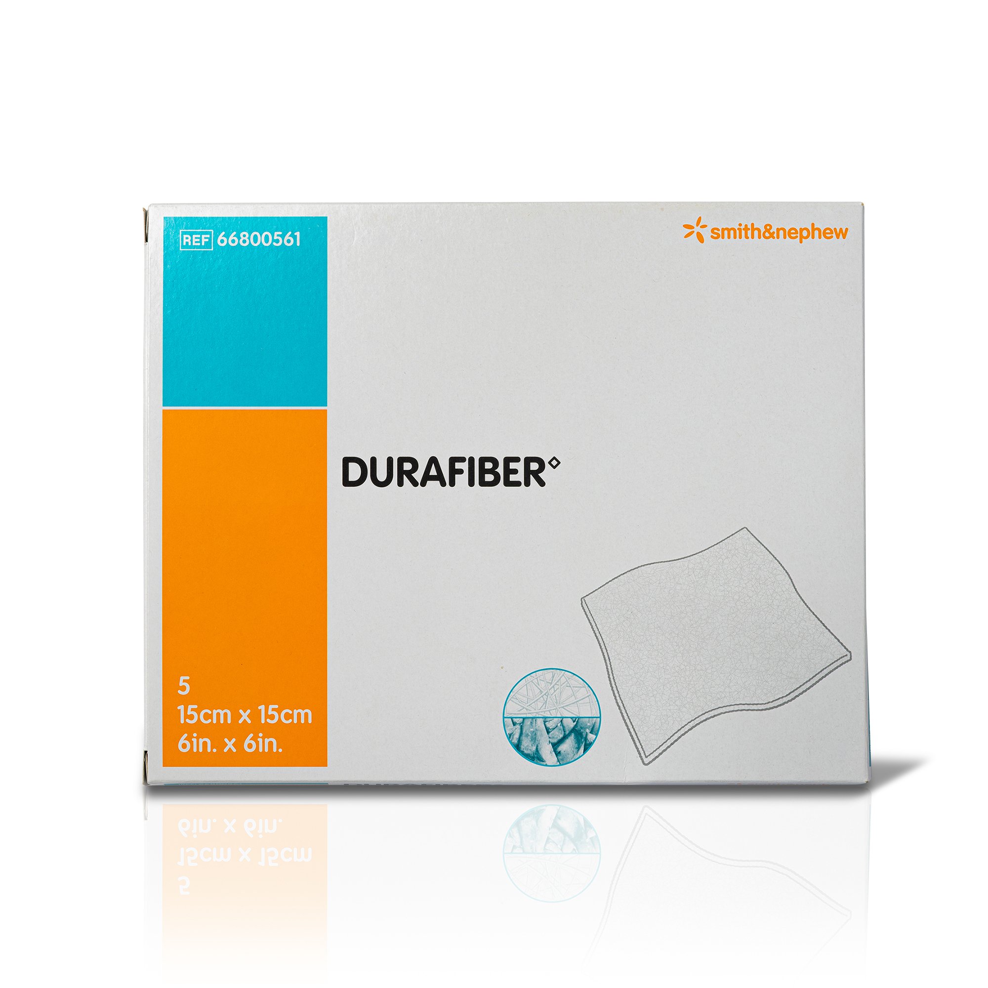 Smith & Nephew 66800561 - Durafiber Gelling Fiber Wound Dressing, 6 x 6 Inch - 1/Each, 5/Box, 60/Case