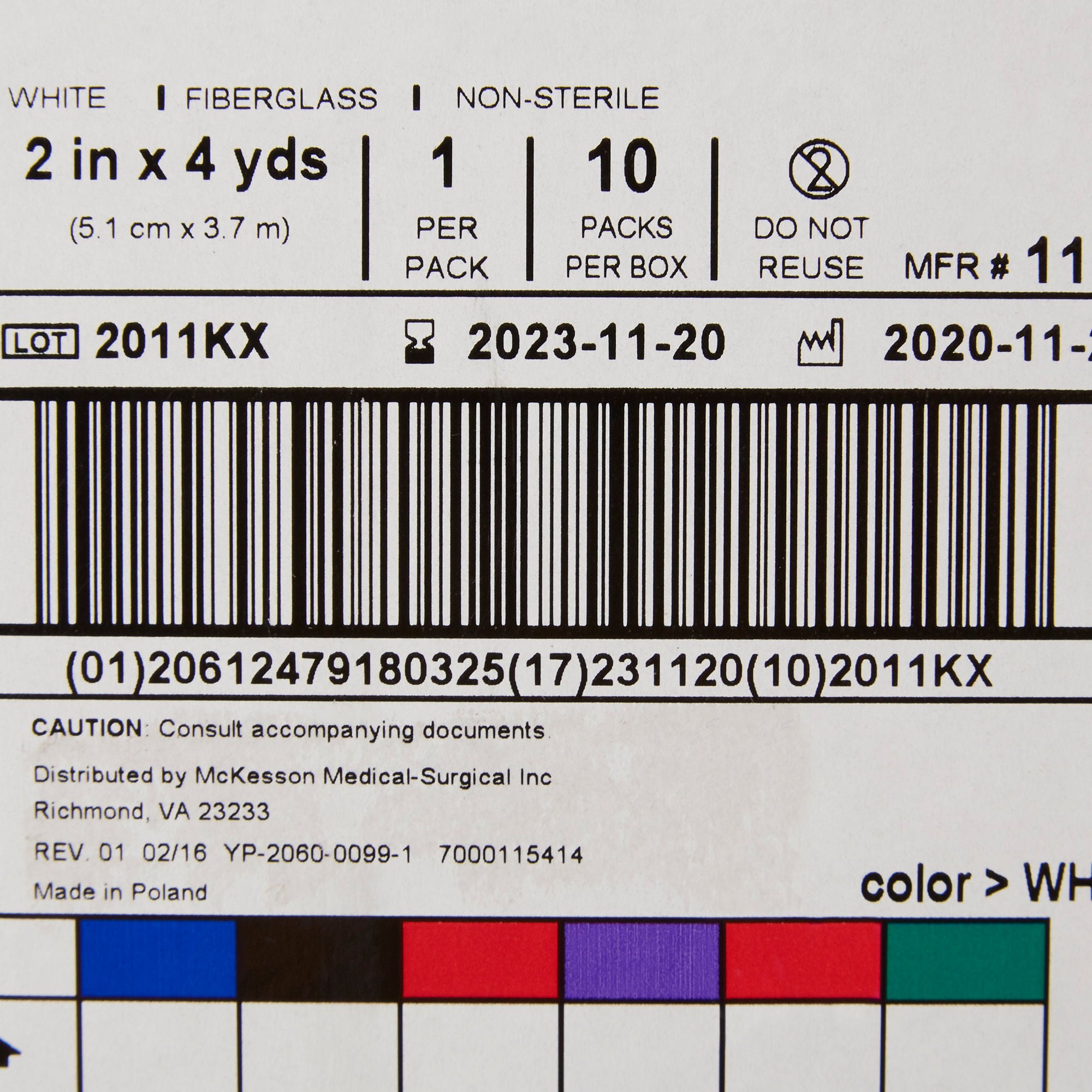 McKesson Brand - 115-2 McKesson White Cast Tape