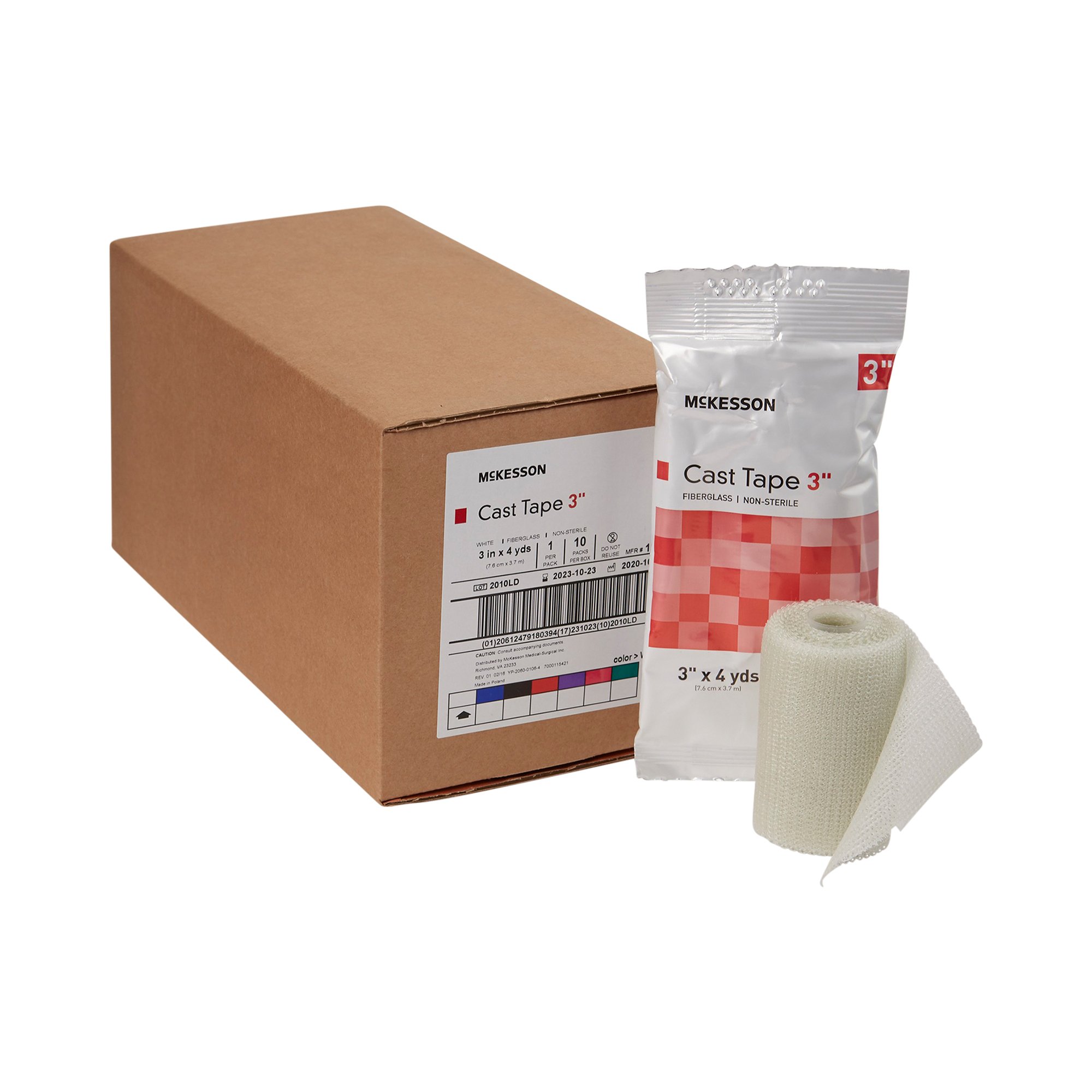 McKesson Brand 115-3 - McKesson White Cast Tape, 3 Inch x 4 Yard - 1/Each, 10/Box