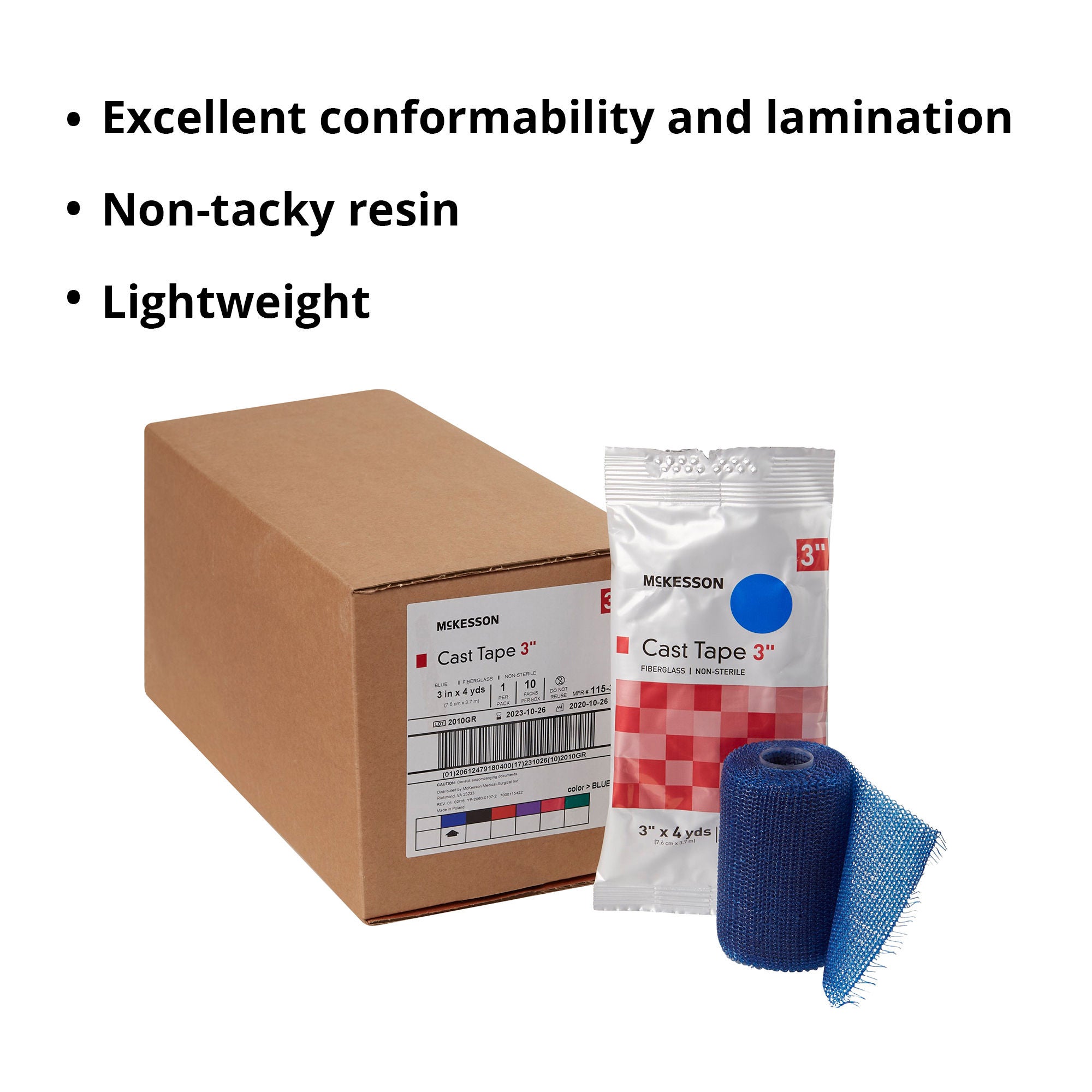 McKesson Brand - 115-3B McKesson Blue Cast Tape