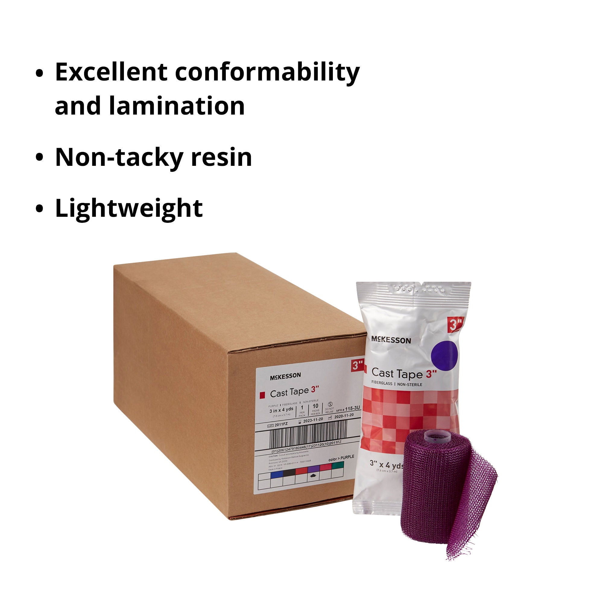 McKesson Brand - 115-3U McKesson Purple Cast Tape
