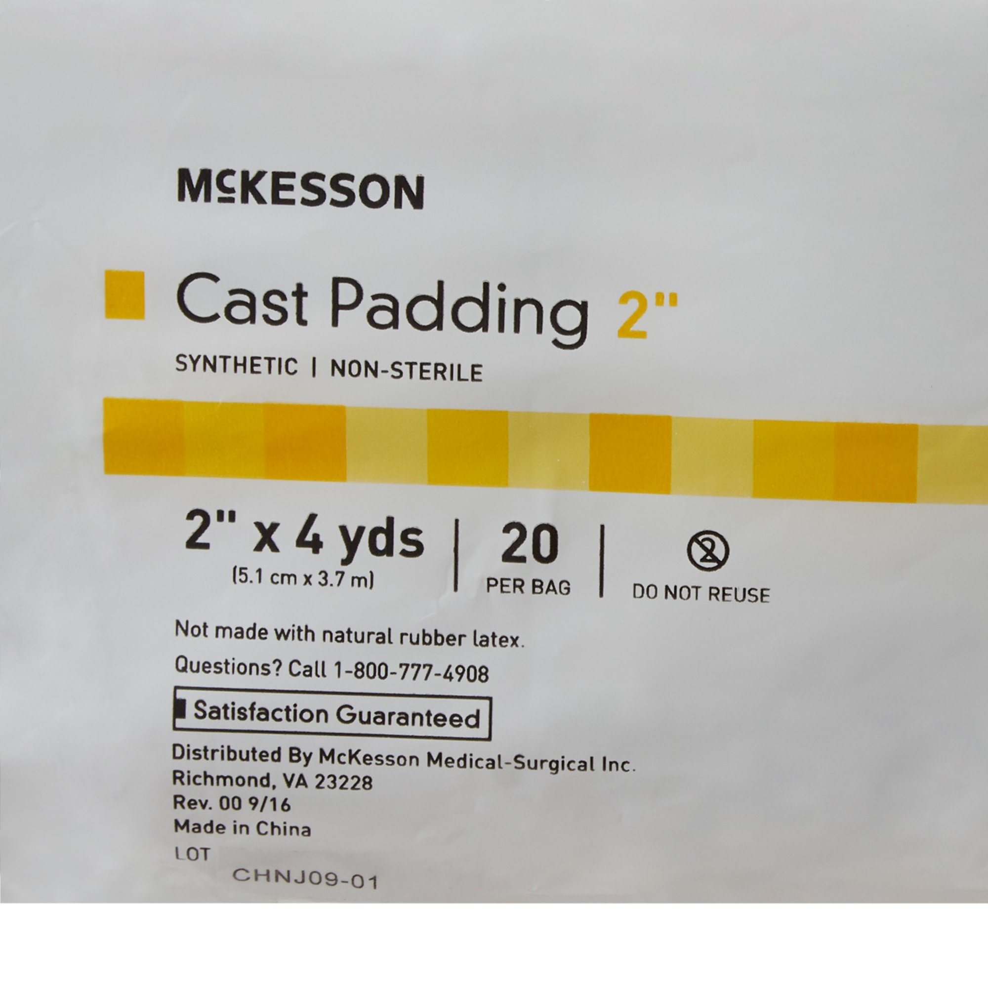 McKesson Brand 16-CP2 - McKesson White Polyester Cast Padding, 2 Inch x 4 Yard - 20/Bag, 80/Case