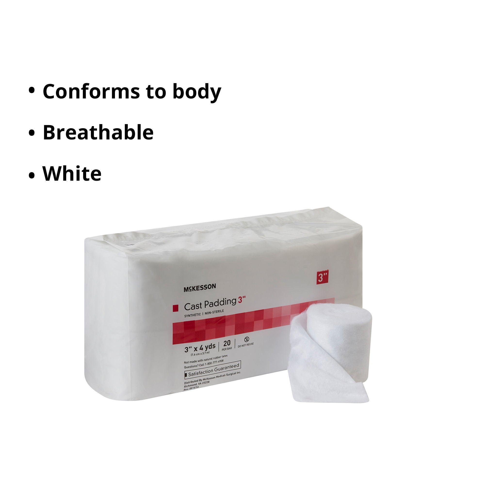 McKesson Brand - 16-CP3 McKesson White Polyester Cast Padding