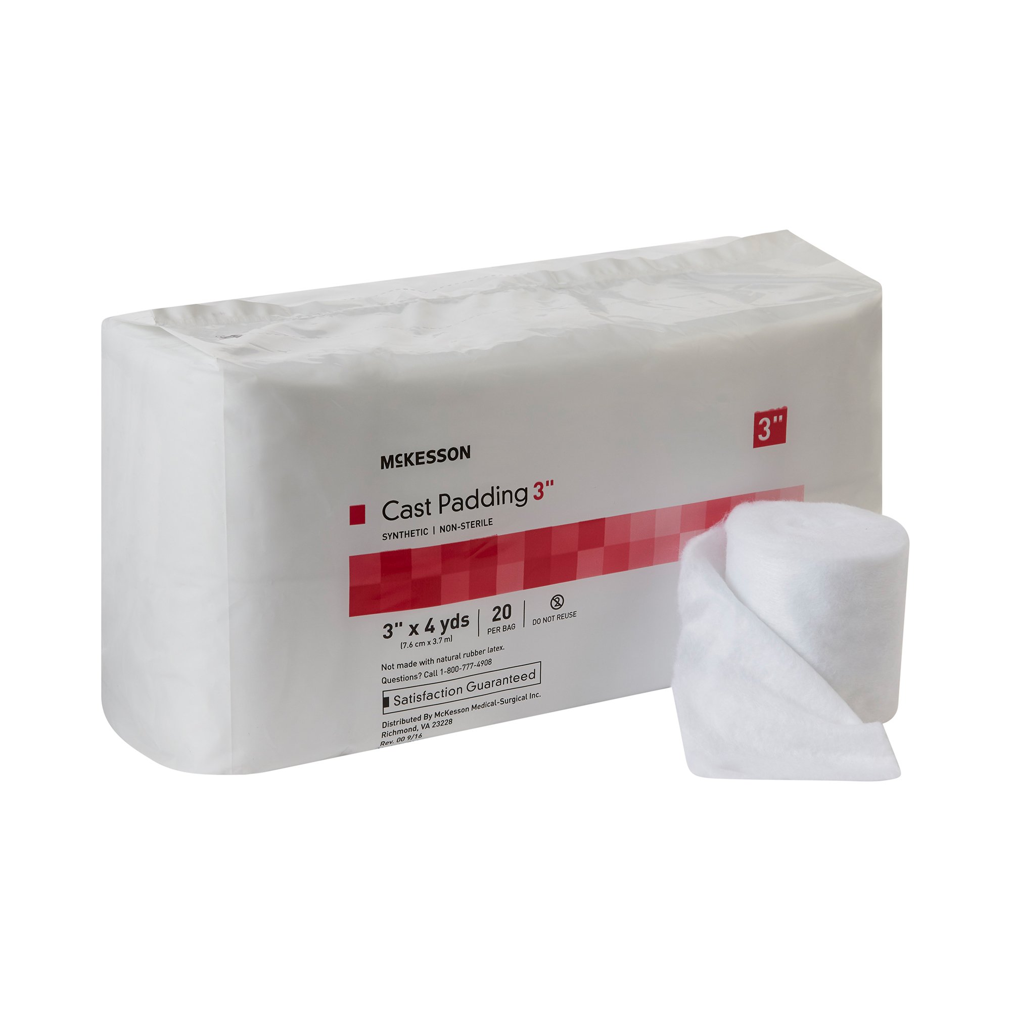 McKesson Brand 16-CP3 - McKesson White Polyester Cast Padding, 3 Inch x 4 Yard - 20/Bag, 80/Case