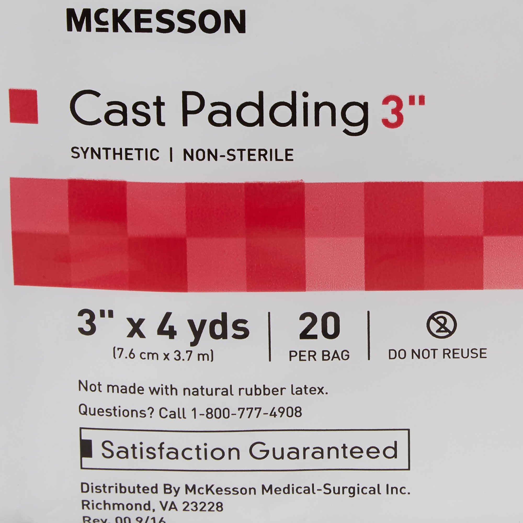 McKesson Brand 16-CP3 - McKesson White Polyester Cast Padding, 3 Inch x 4 Yard - 20/Bag, 80/Case