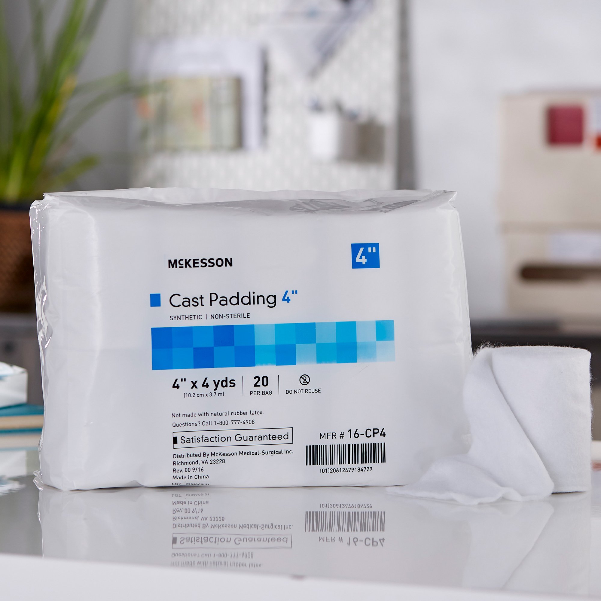 McKesson Brand 16-CP4 - McKesson White Polyester Cast Padding, 4 Inch x 4 Yard - 20/Bag, 80/Case