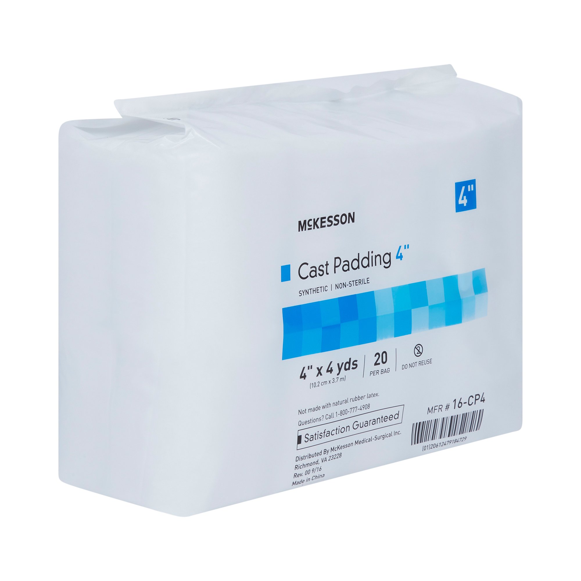 McKesson Brand 16-CP4 - McKesson White Polyester Cast Padding, 4 Inch x 4 Yard - 20/Bag, 80/Case